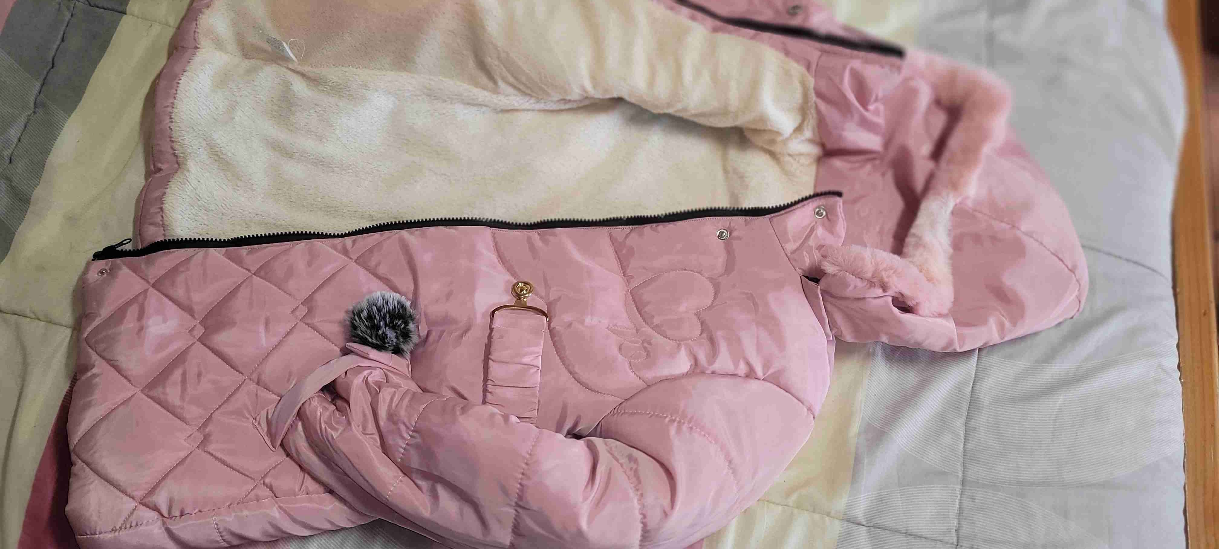 Parka color rosado para niña 8 a 10 años - 1