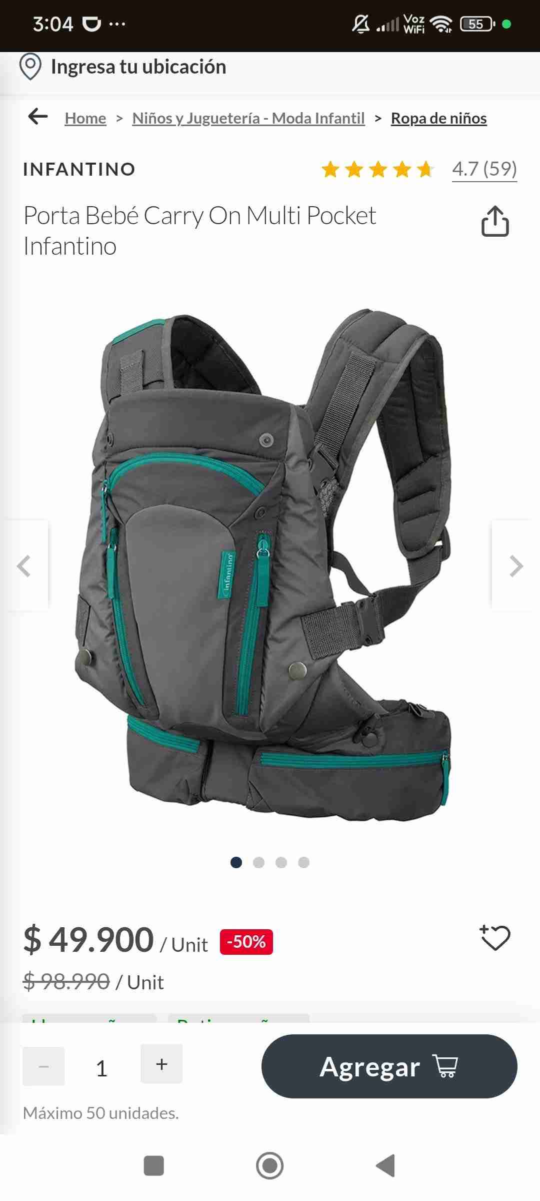 Portabebés ergonómico gris - miniatura 4