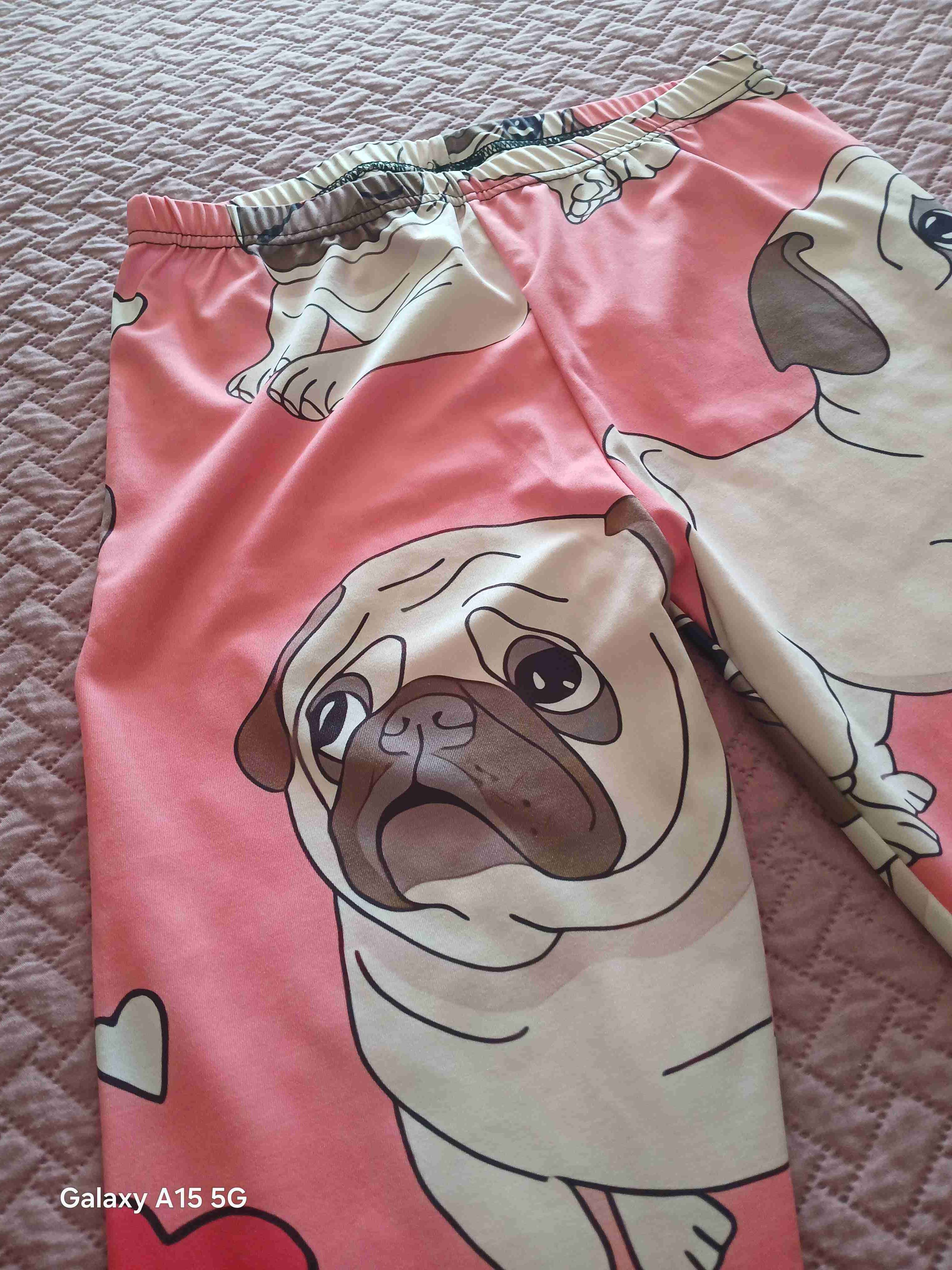 Leggings rosas con estampado de perros - 2