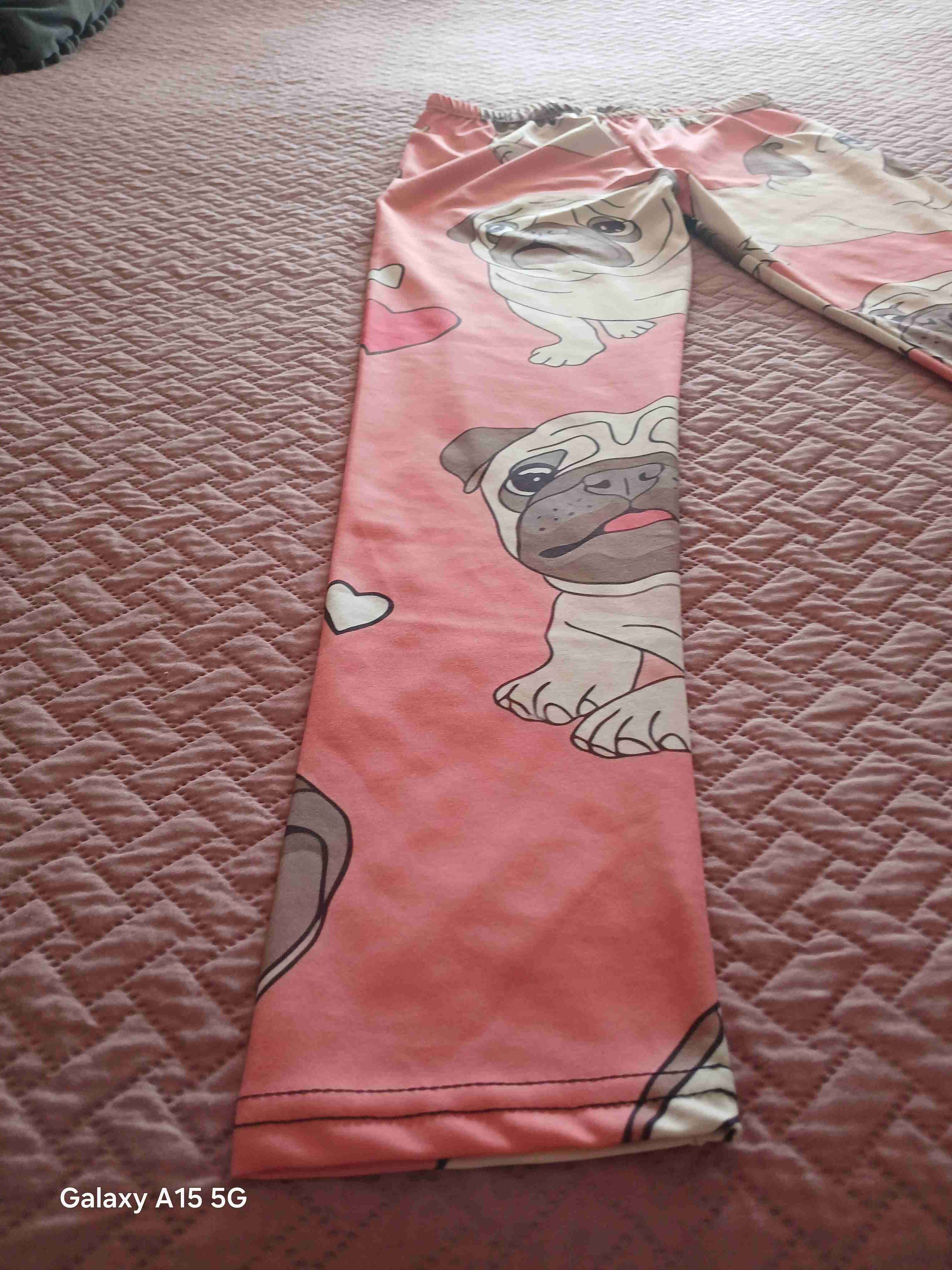 Leggings rosas con estampado de perros - 3