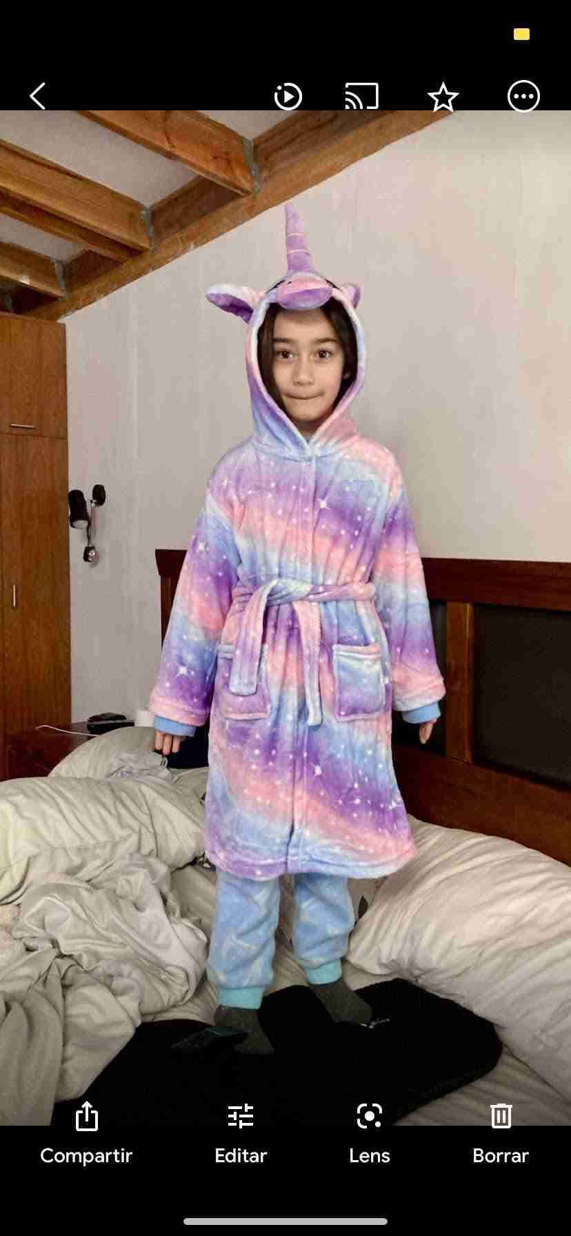 Bata infantil unicornio colores - miniatura 1