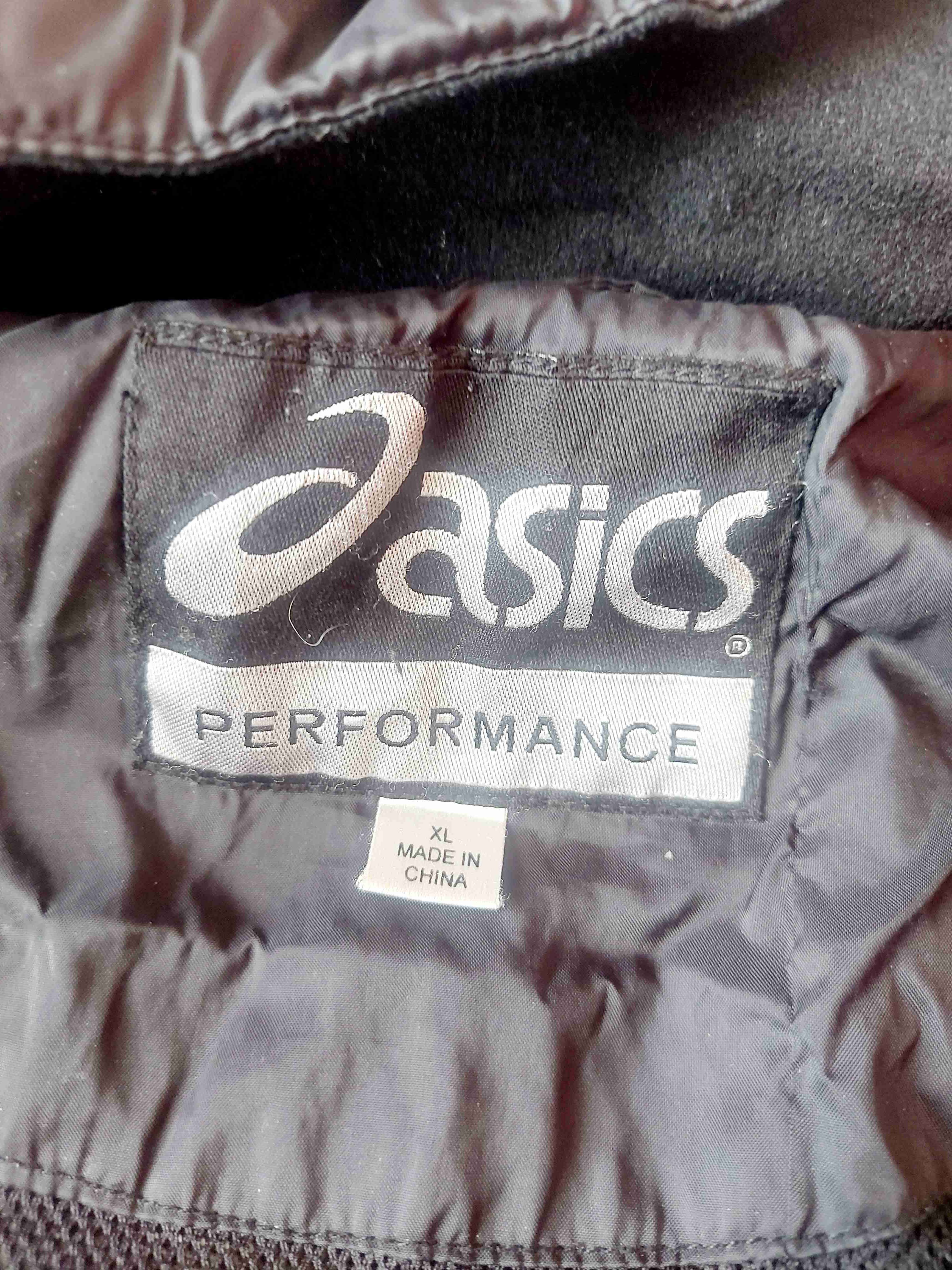 Chaqueta Asics impermeable negra y azul, Talla XL - miniatura 3