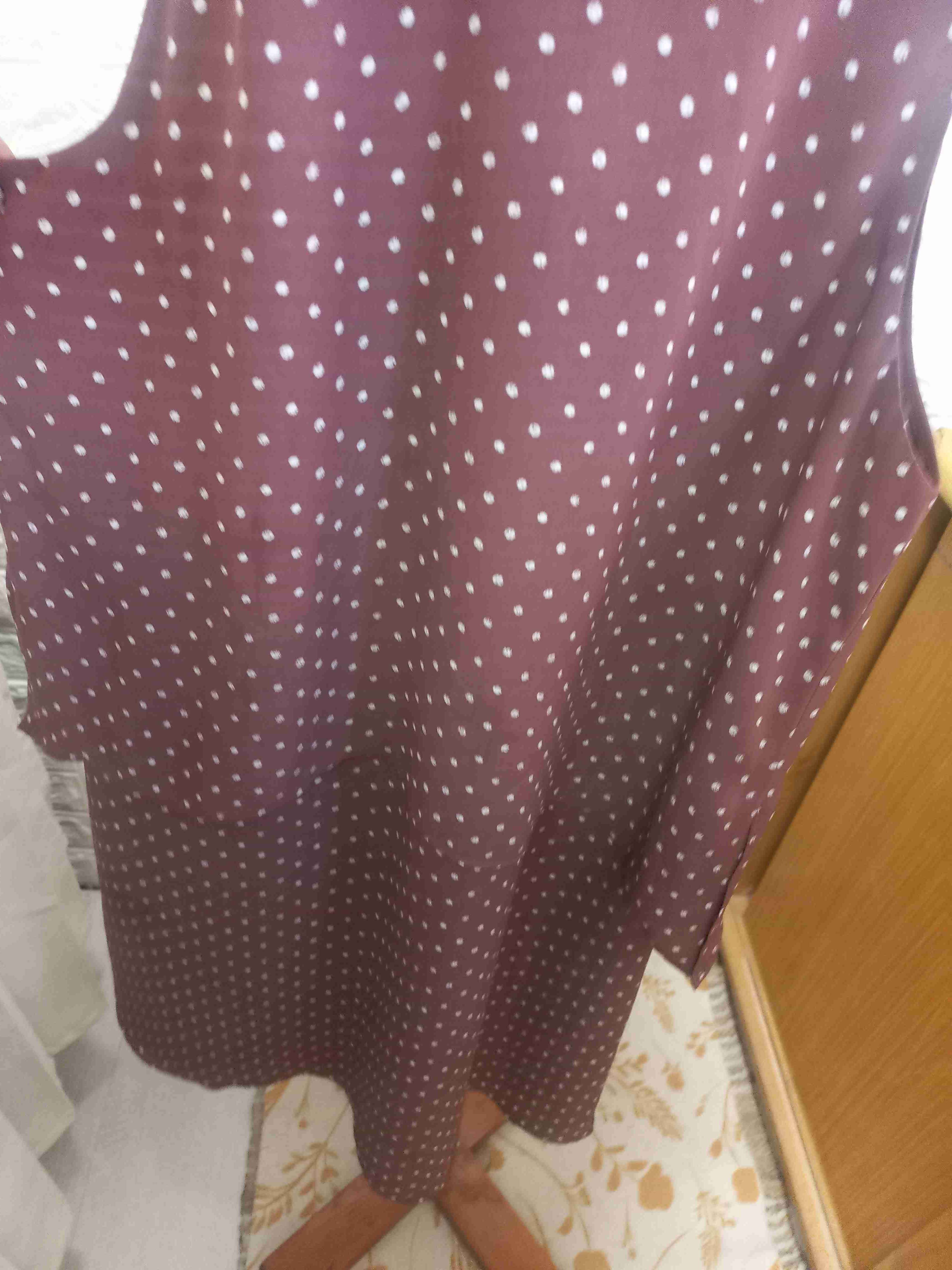 Vestido color chocolate suavecon lunares blancos - miniatura 2