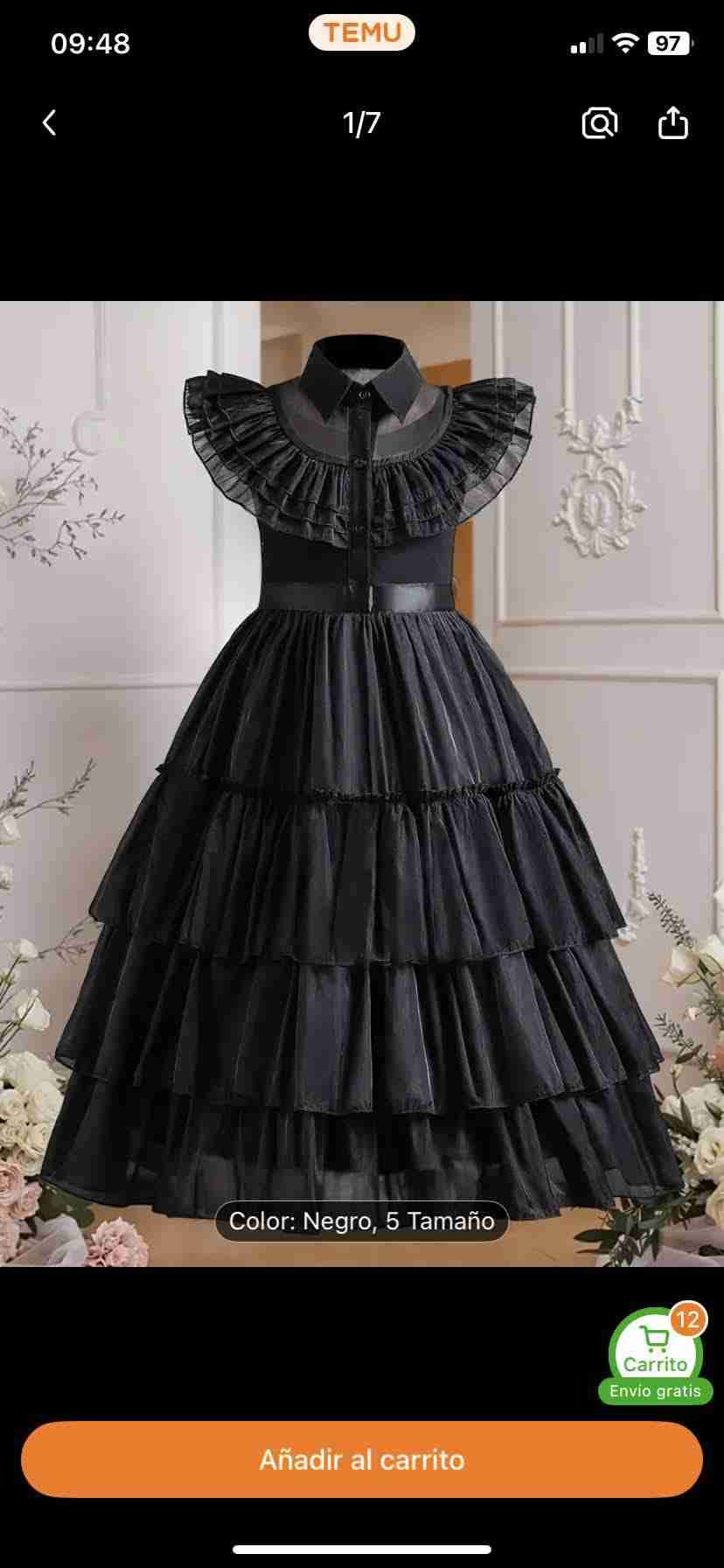 Vestido Merlina Adams nuevo talla 14-16 - miniatura 1