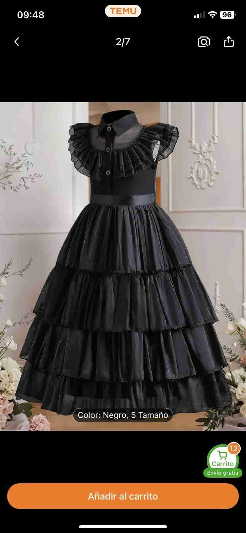 Vestido Merlina Adams nuevo talla 14-16 - miniatura 2