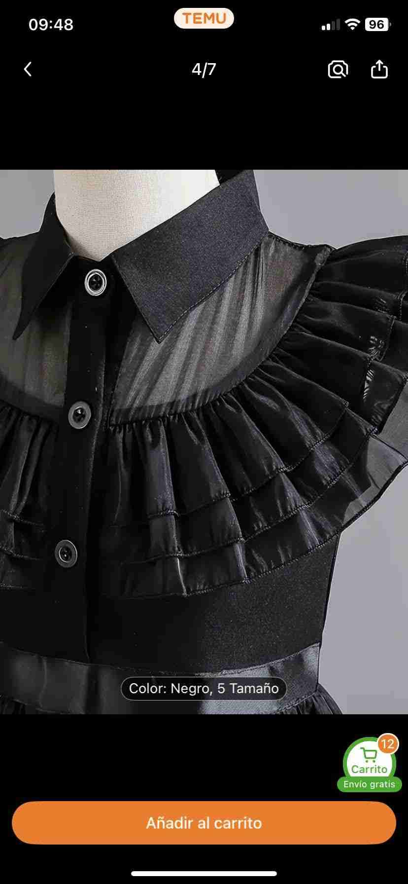 Vestido Merlina Adams nuevo talla 14-16 - miniatura 3