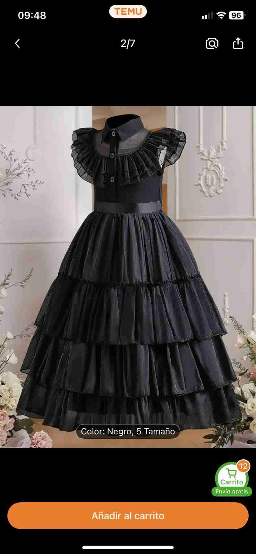 Vestido Merlina Adams nuevo talla 14-16 - miniatura 5