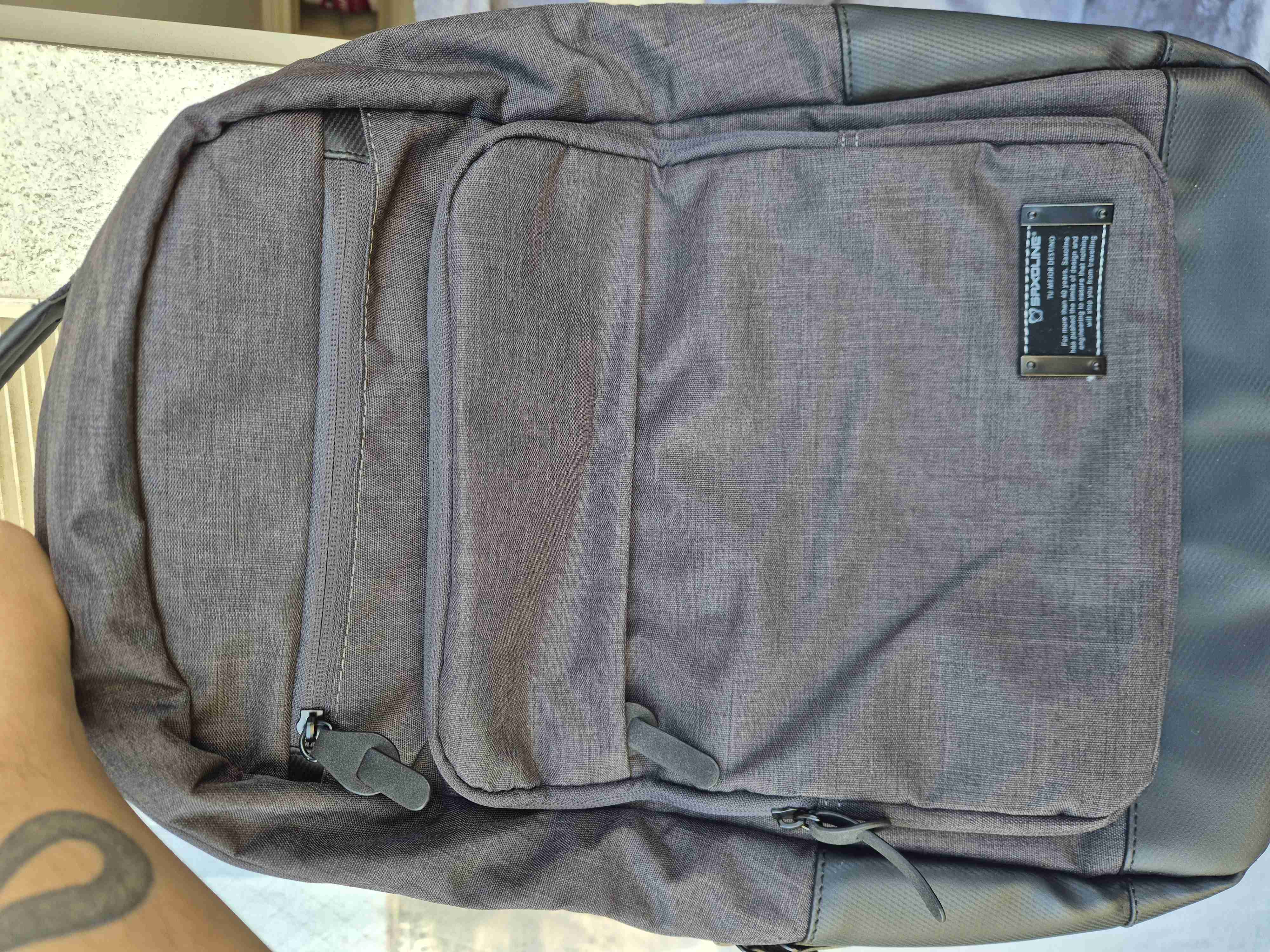 Mochila para notebook gris Saxoline - miniatura 2