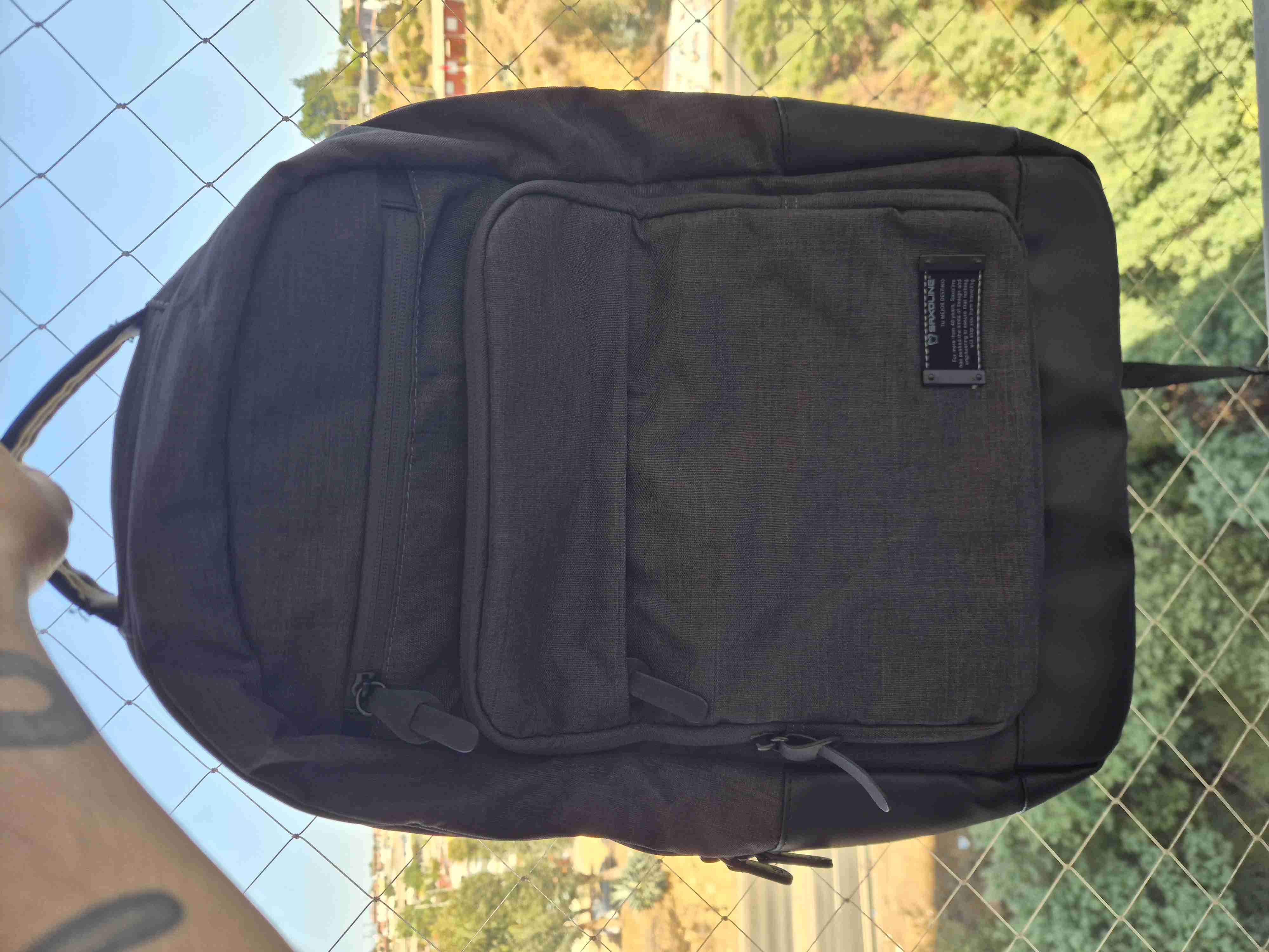 Mochila para notebook gris Saxoline - miniatura 4