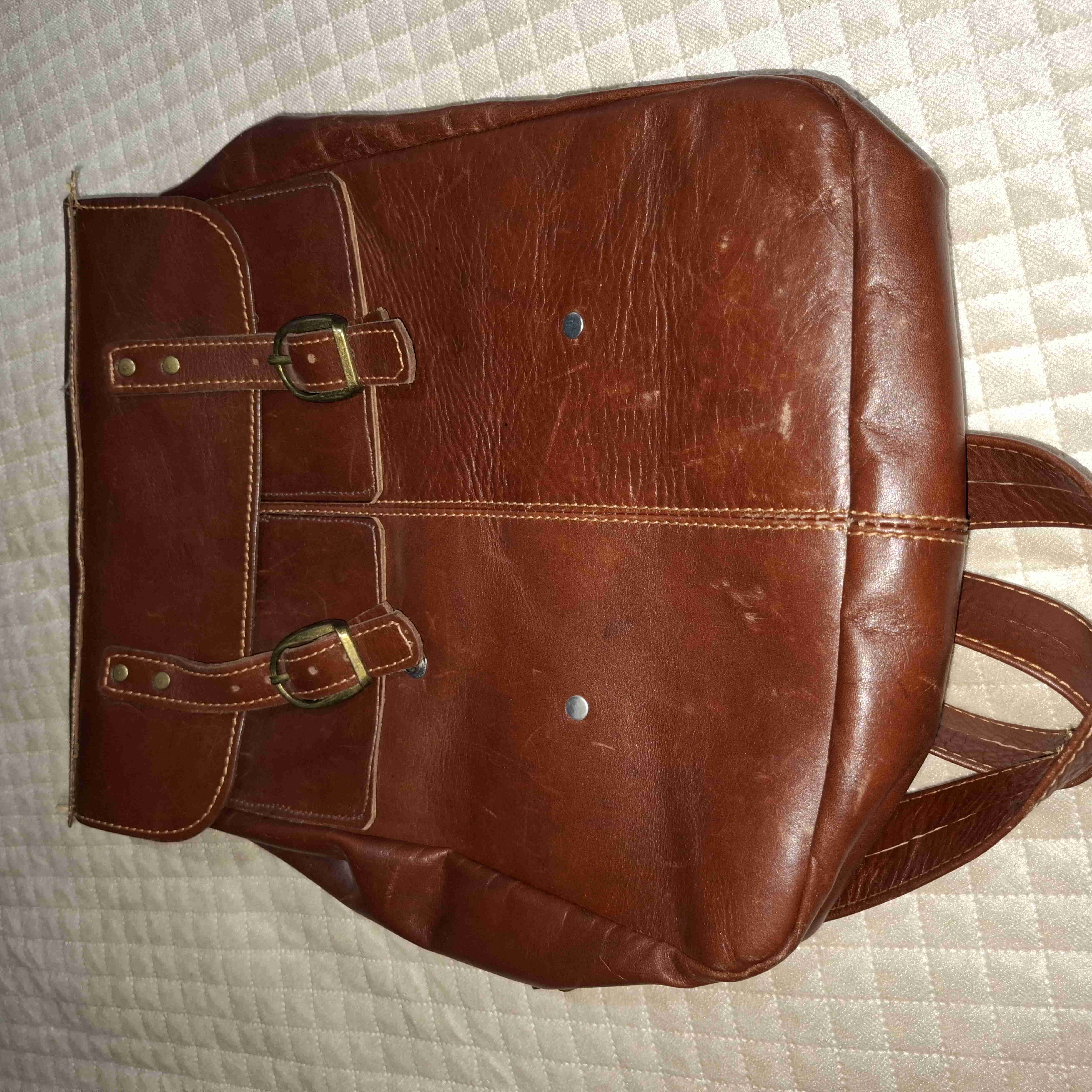 Mochila de cuero marrón - 1