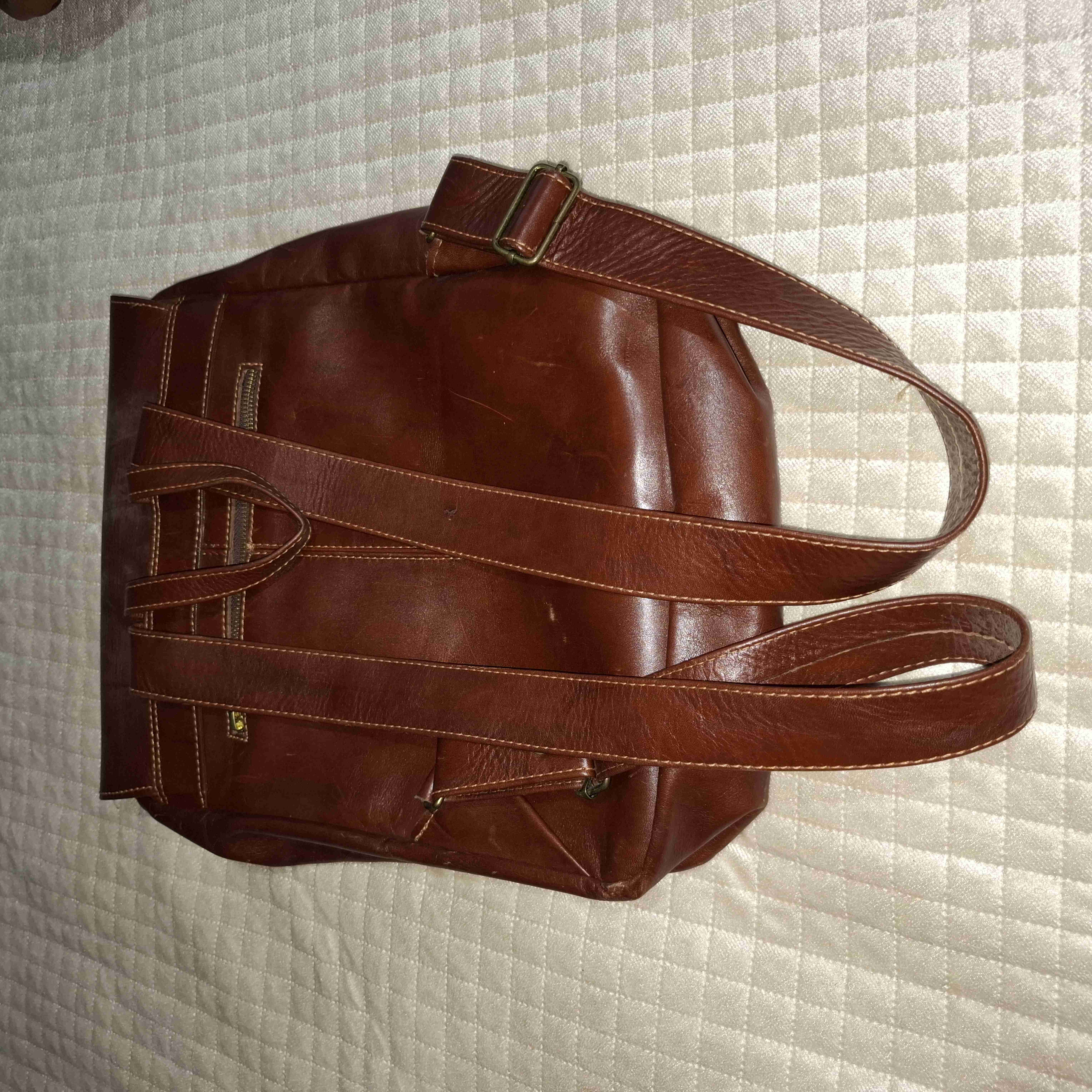 Mochila de cuero marrón - 2