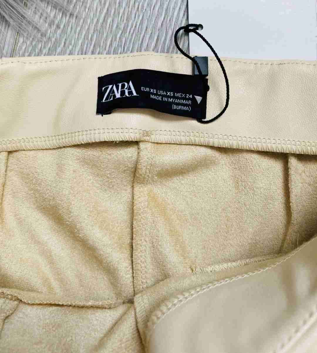 Legging color beige, con etiqueta. ZARA - 4