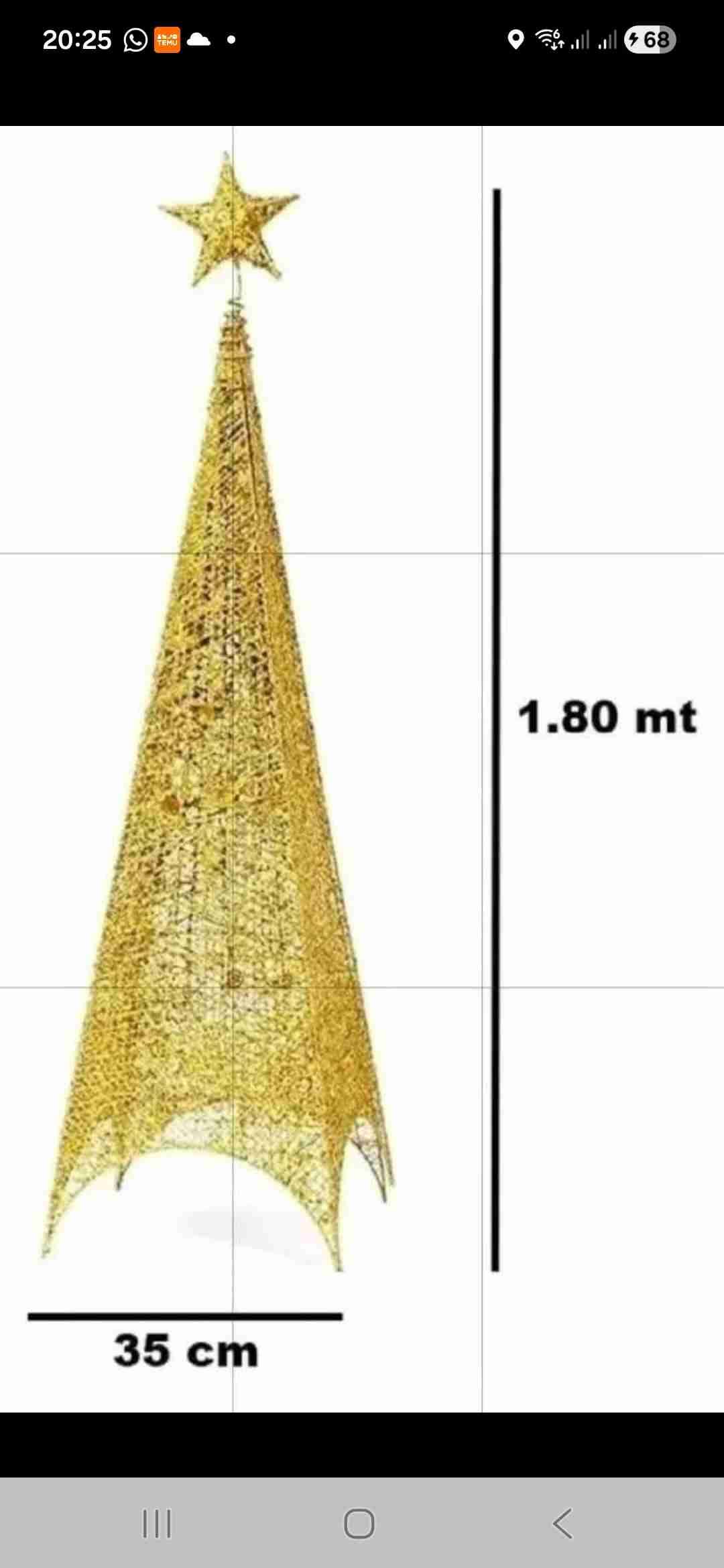 Árbol de navidad dorado 1.8m