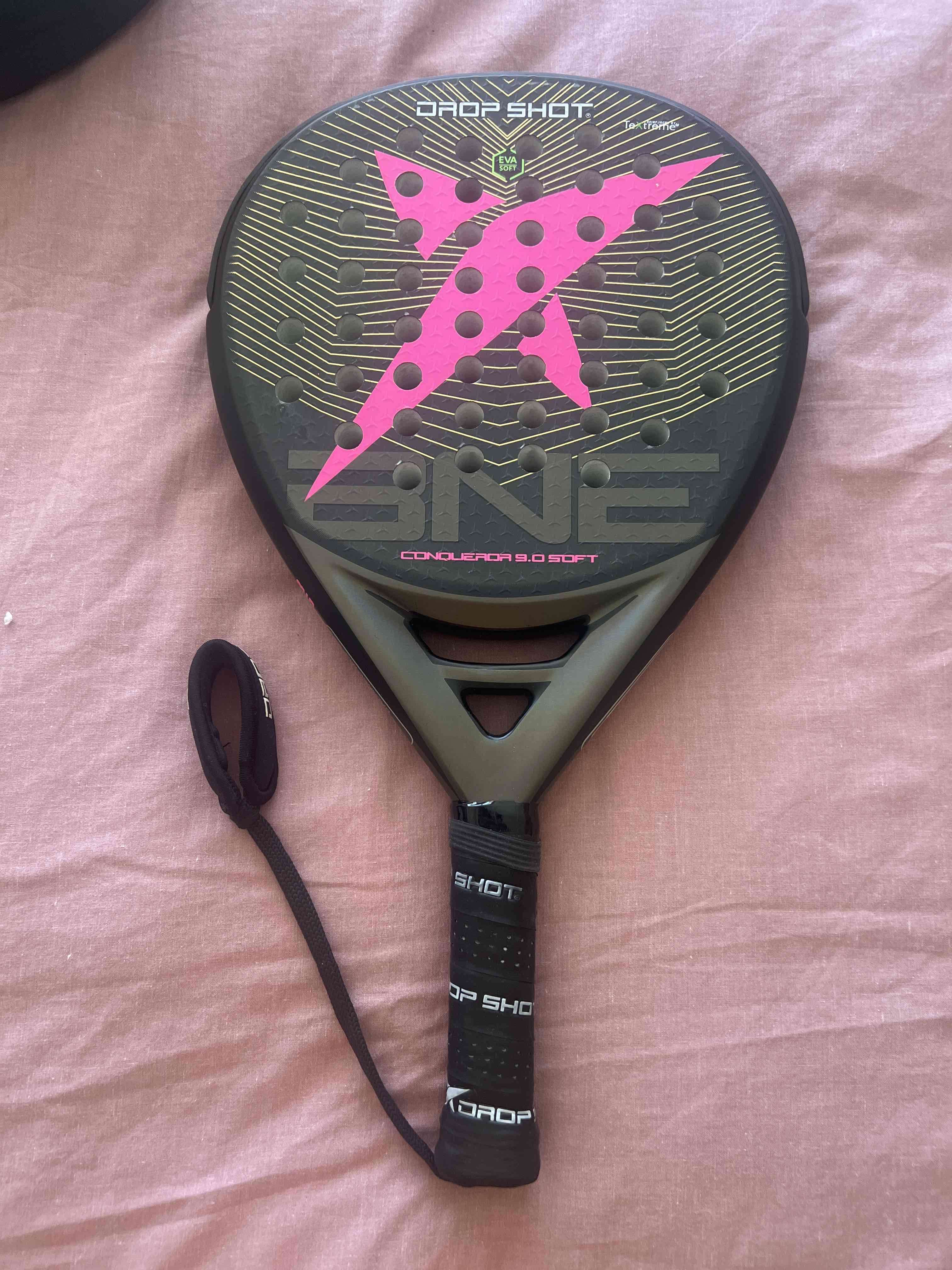 Pala Drop Shot negra con funda un uso - miniatura 2