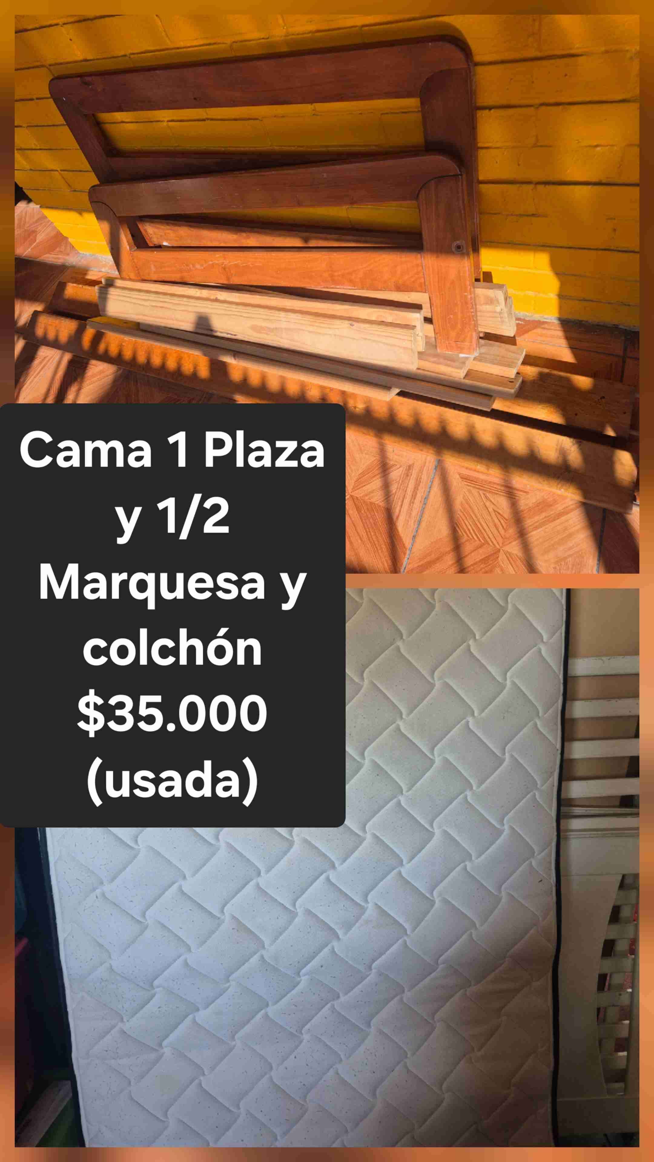 Cama de 1 plaza y media con colchón
