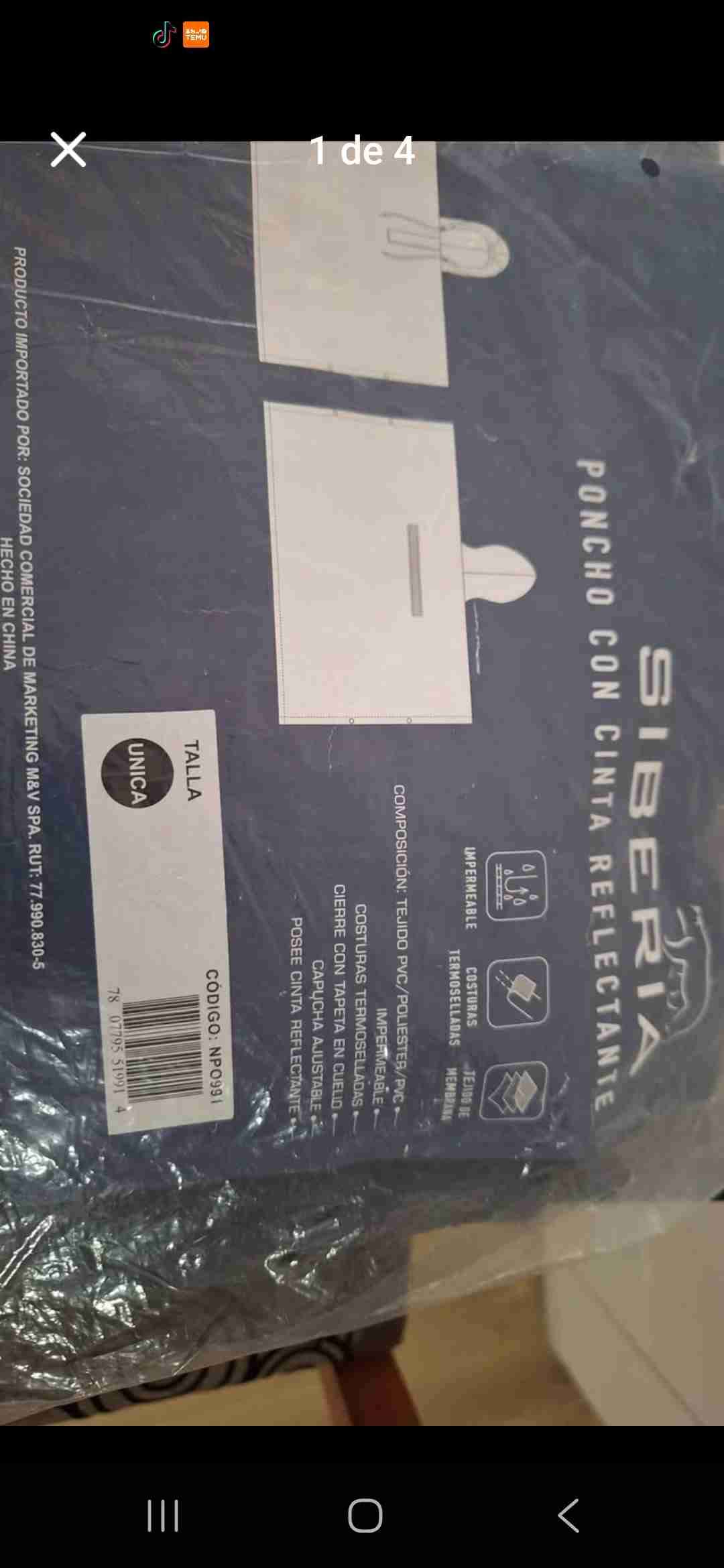 Poncho impermeable con cinta reflectante - miniatura 1