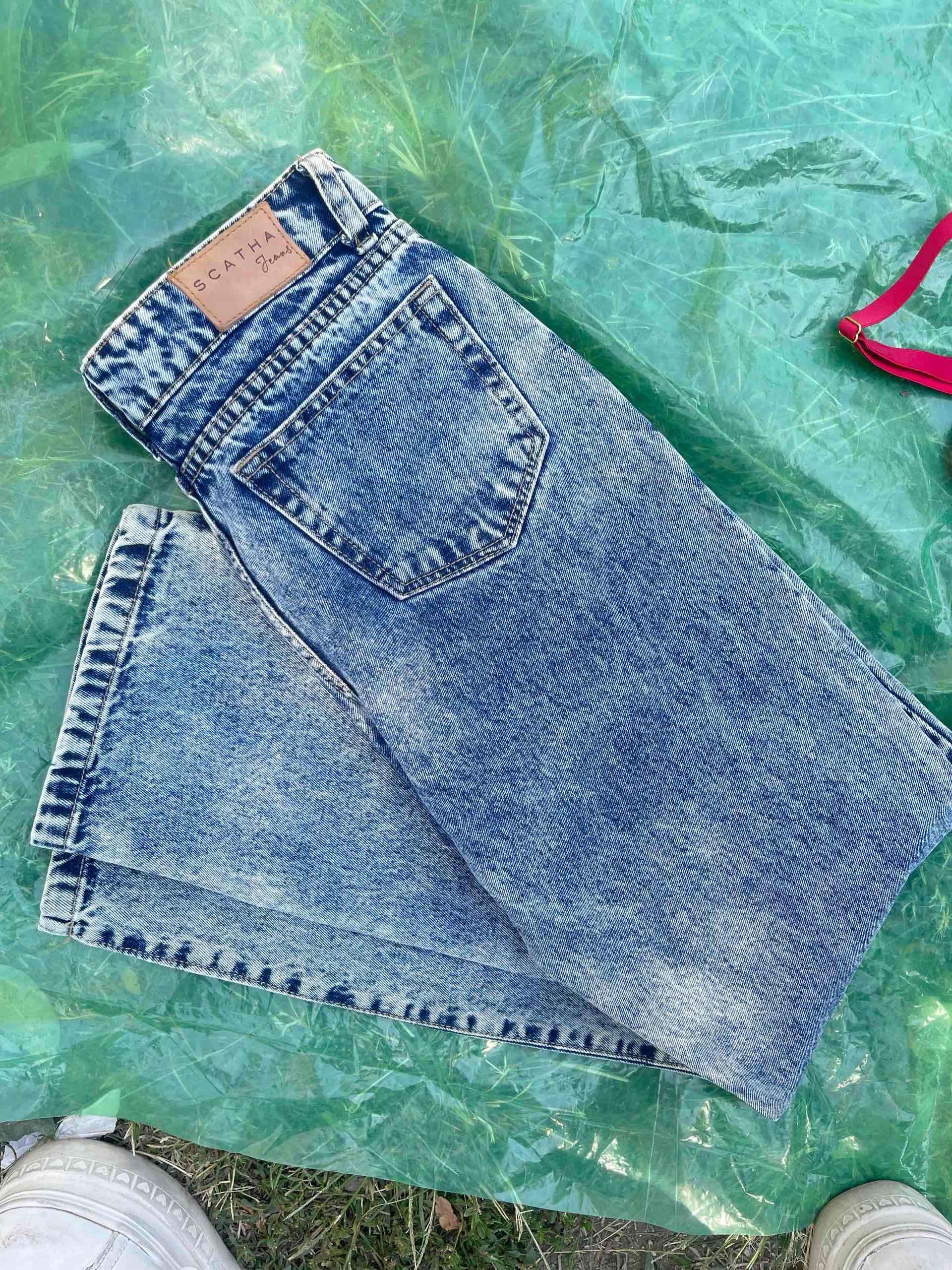 Jeans azules estilo lavado T36 - 2