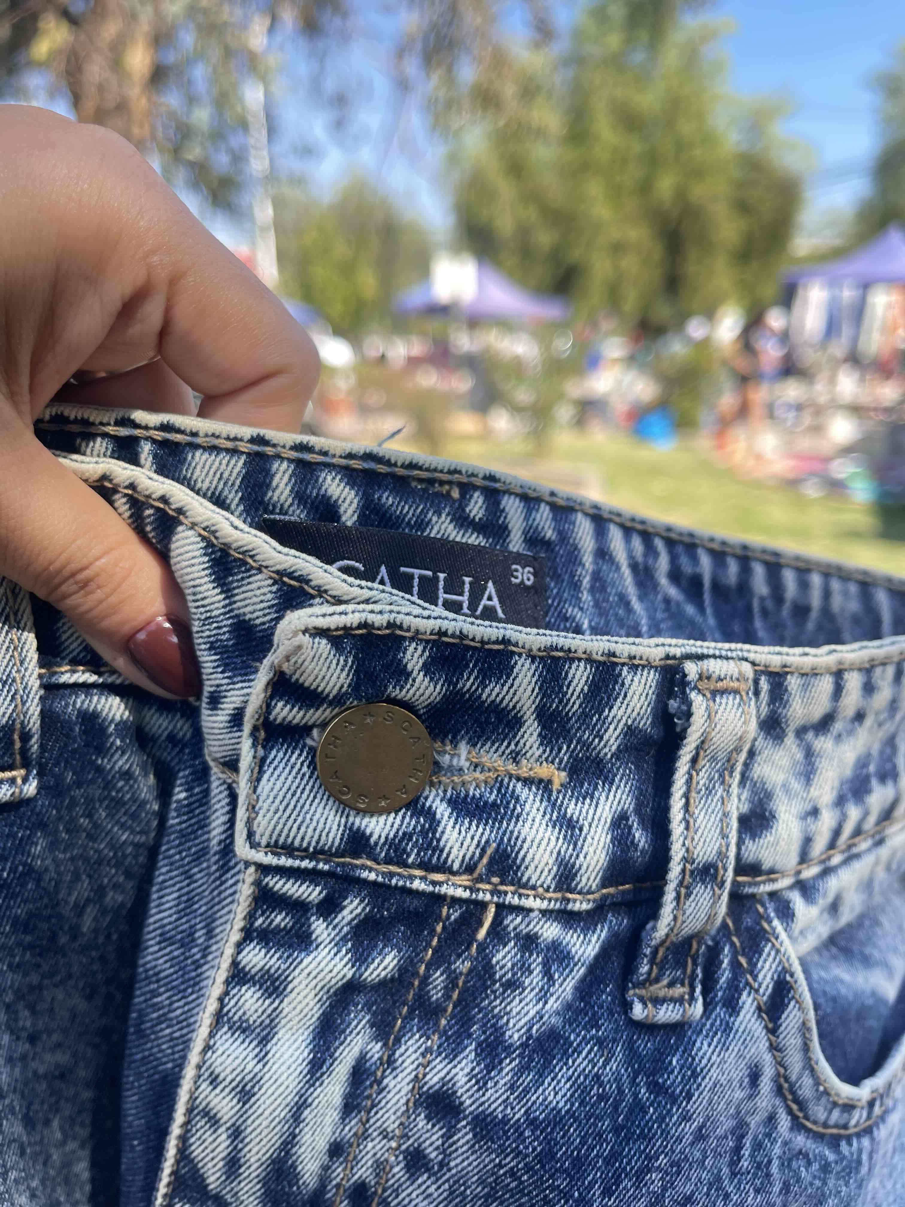 Jeans azules estilo lavado T36 - 4