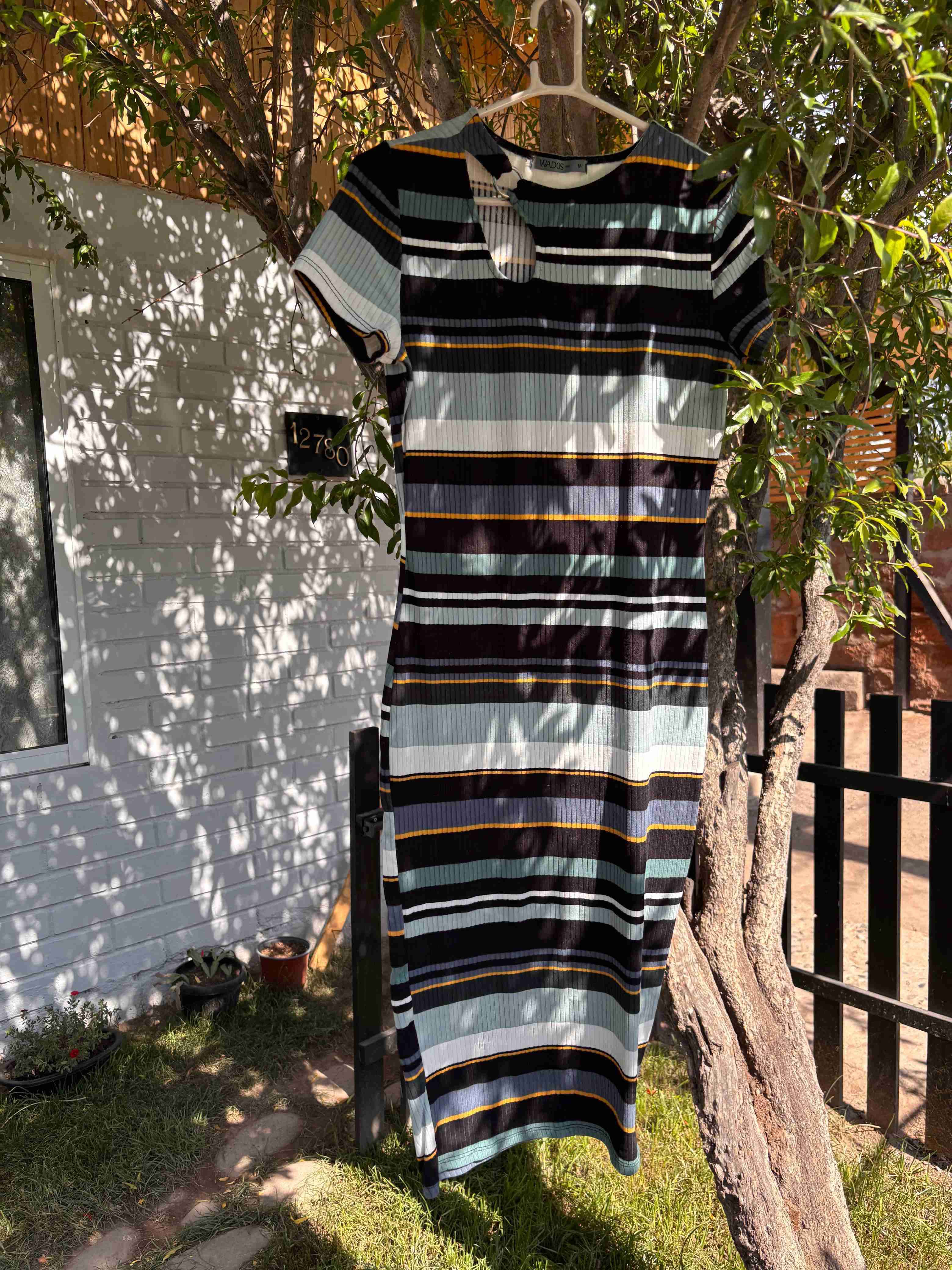 Vestido de rayas multicolor - miniatura 1