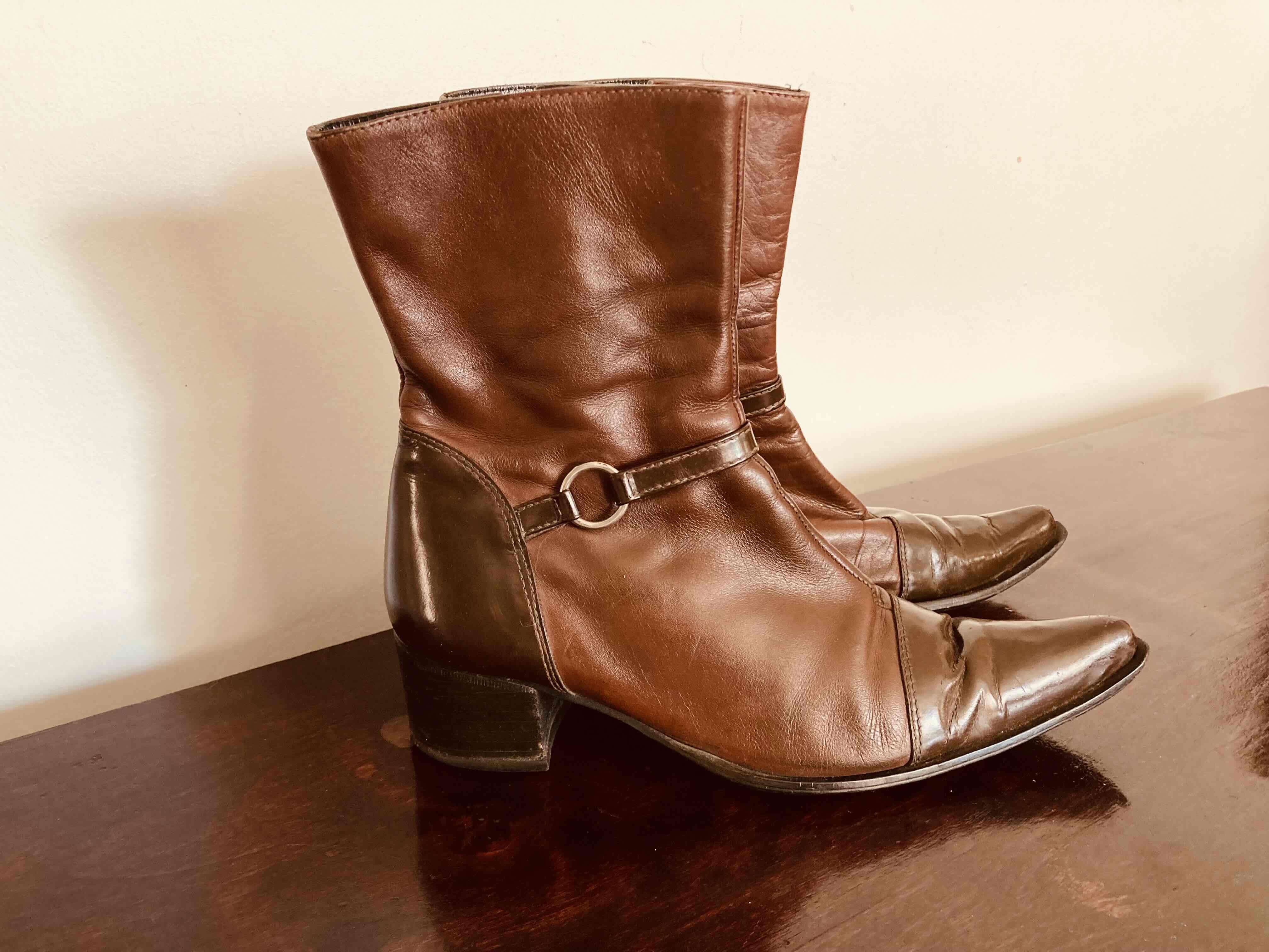 Botas de cuero marrón - miniatura 2