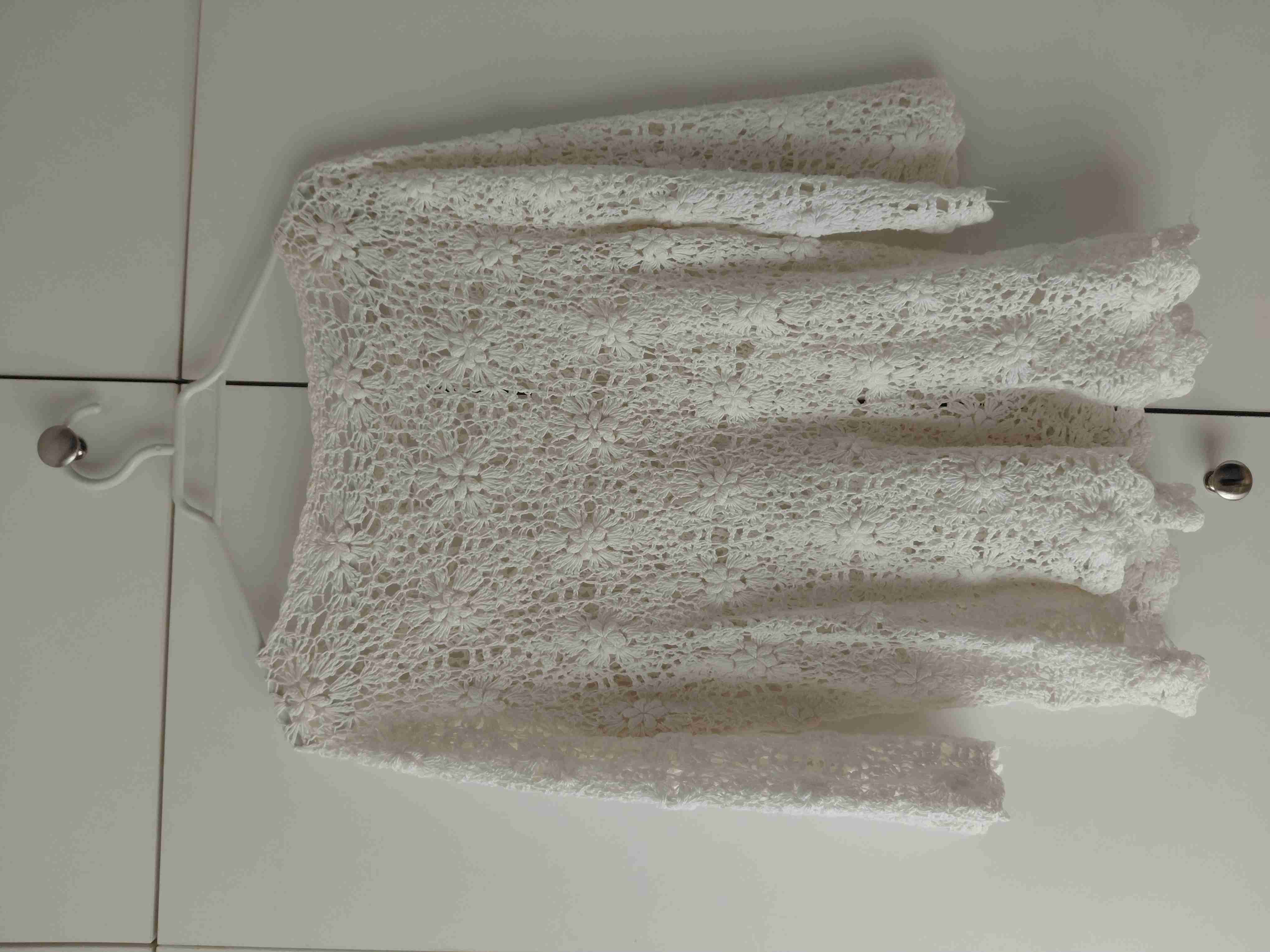 Sweater Tejido Crochet Blanco - Estilo Romantico - miniatura 4