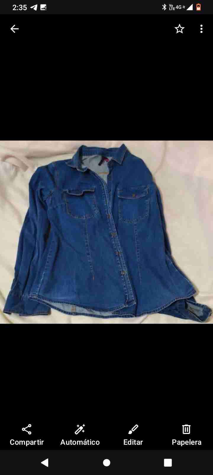 Blusa de mezclilla azul talla L - 1