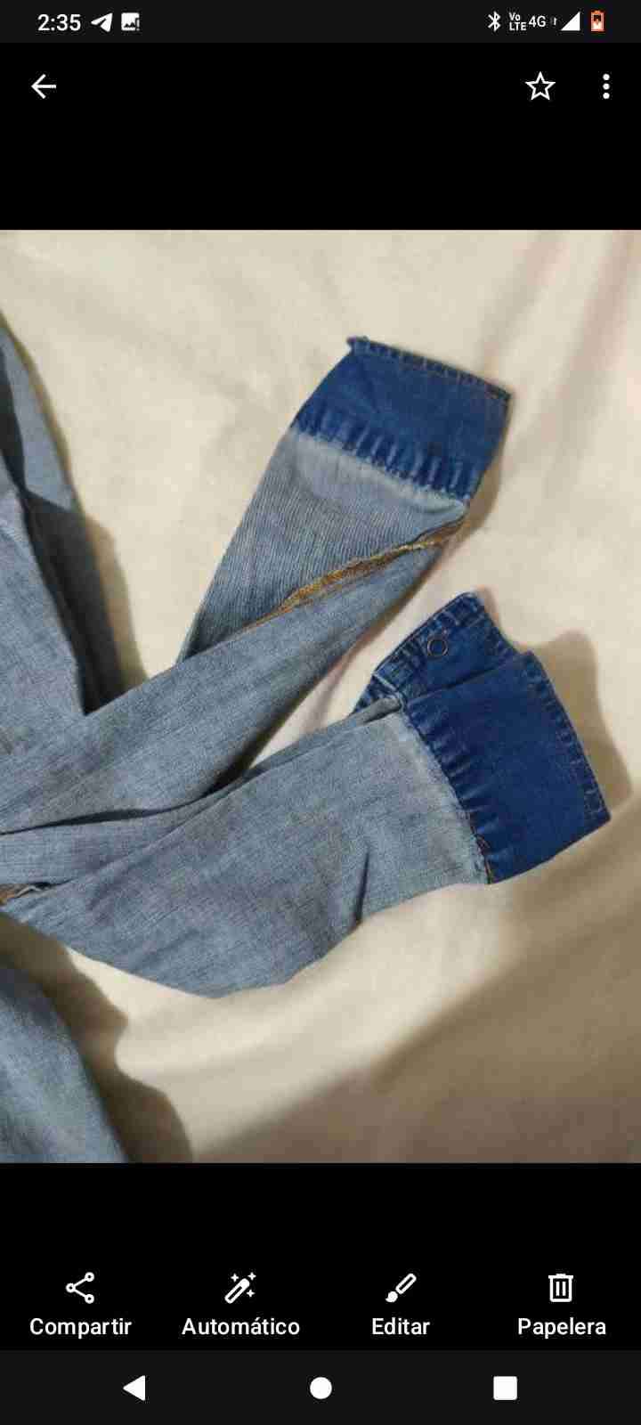 Blusa de mezclilla azul talla L - 2