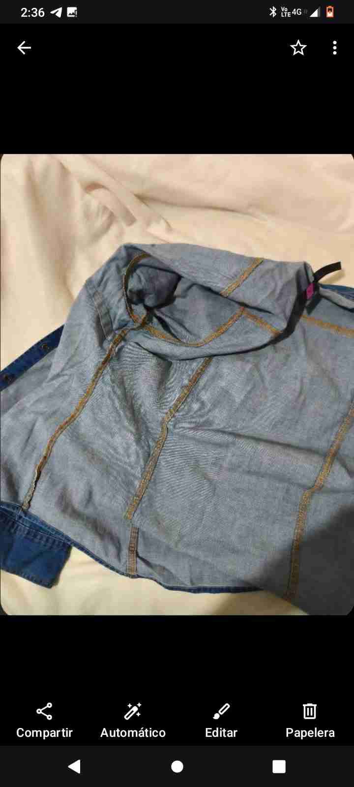 Blusa de mezclilla azul talla L - 3