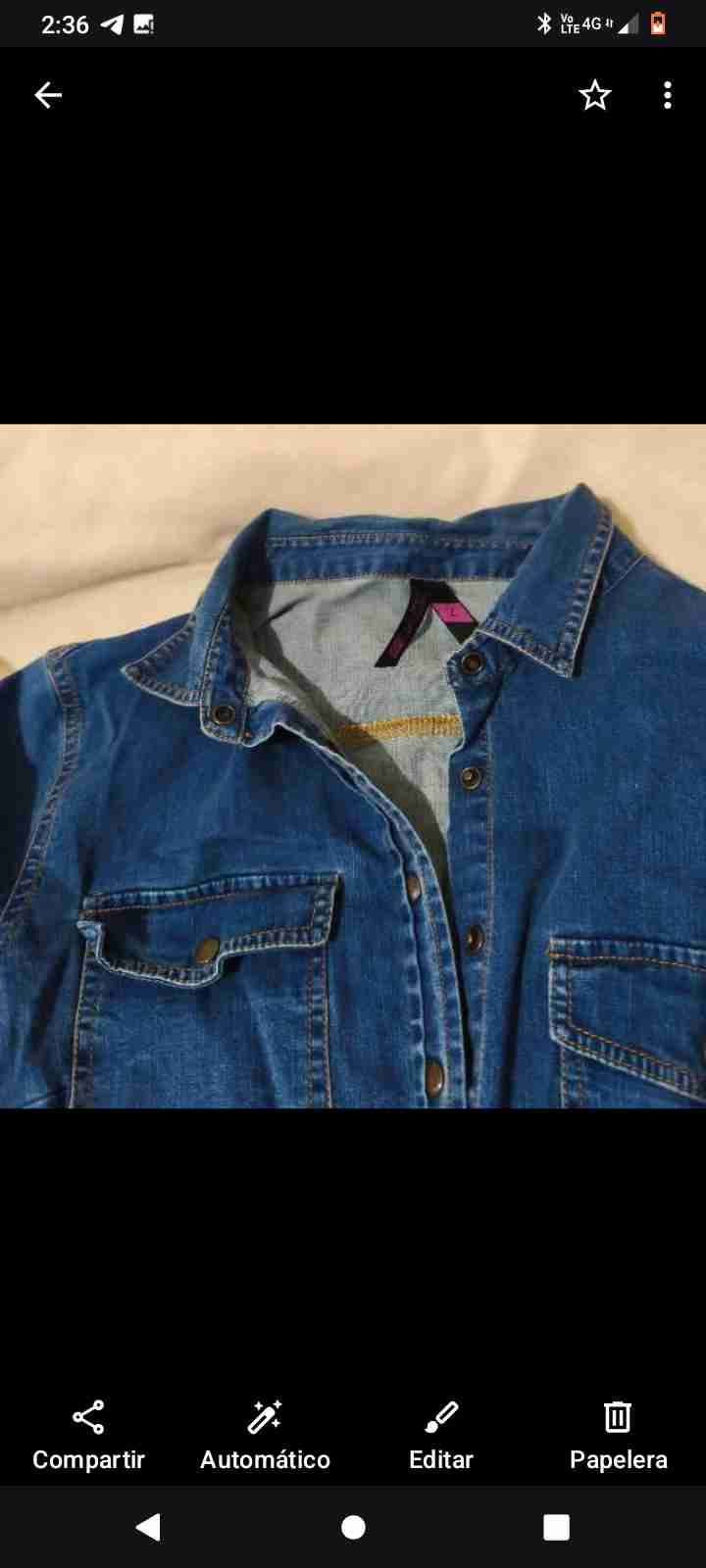 Blusa de mezclilla azul talla L - 5