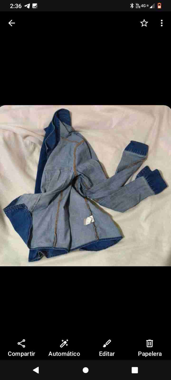 Blusa de mezclilla azul talla L - 6