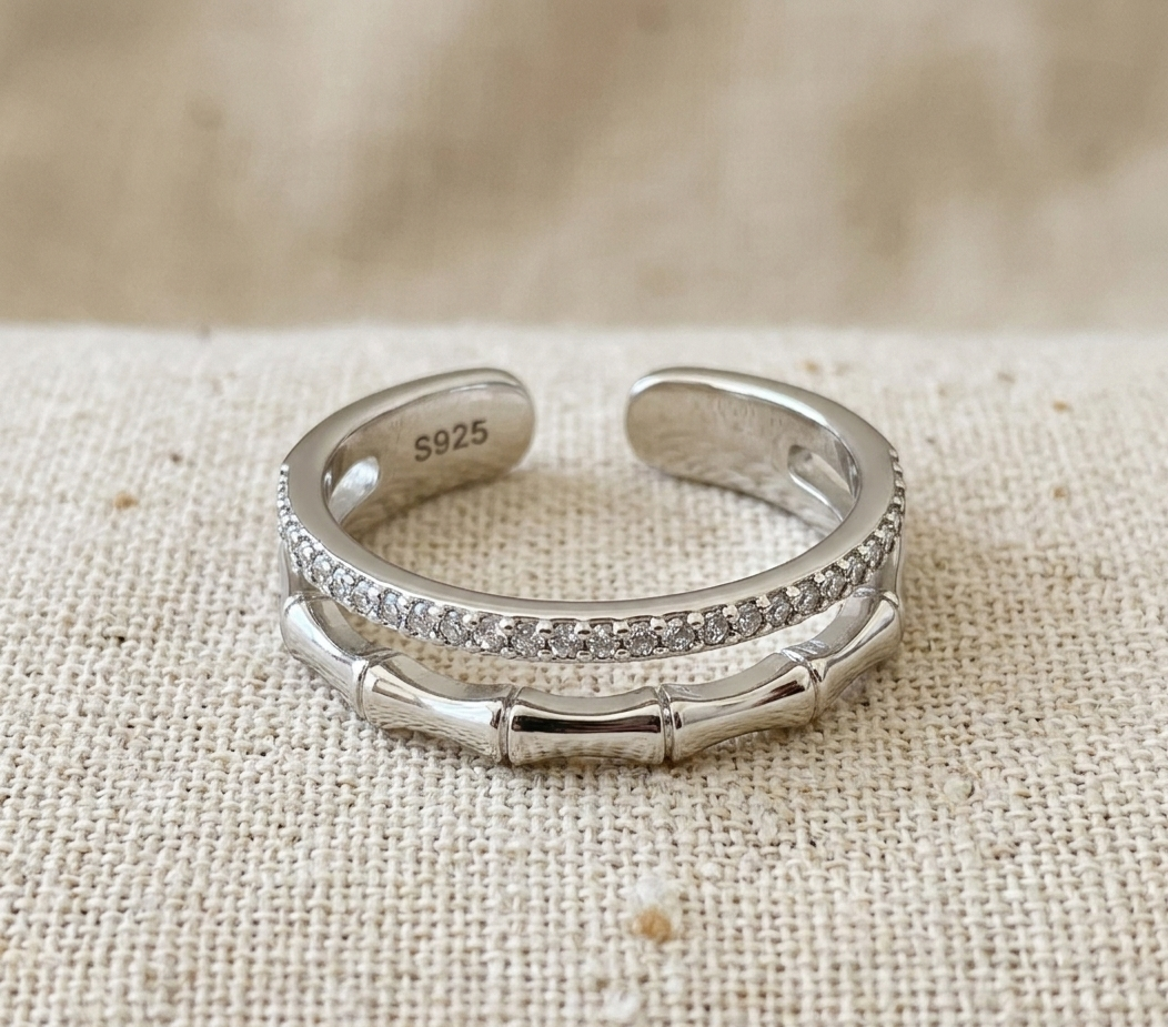 Anillo plata con brillantes - 3