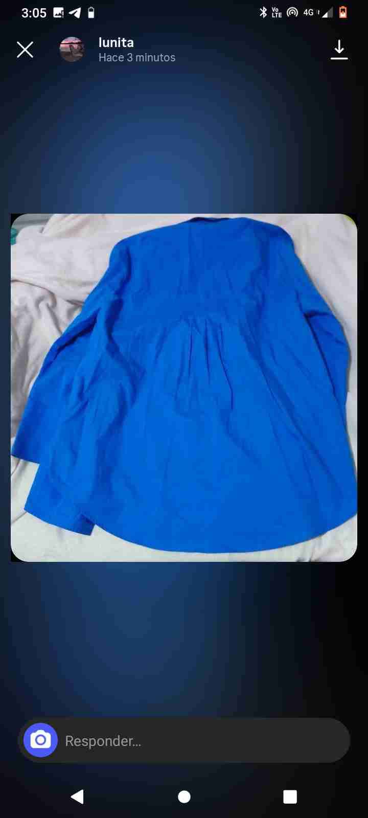 Blusa azul talla L - 3