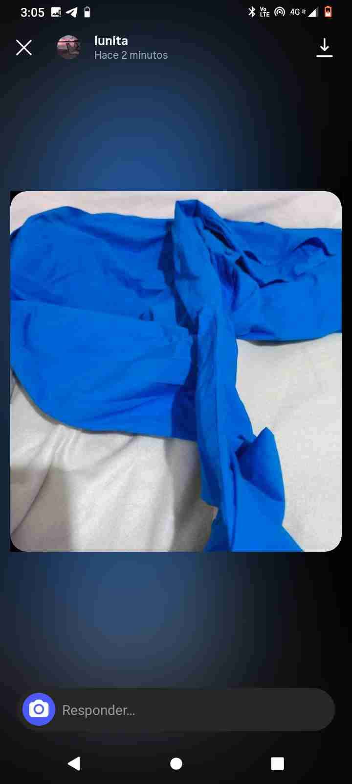 Blusa azul talla L - 4