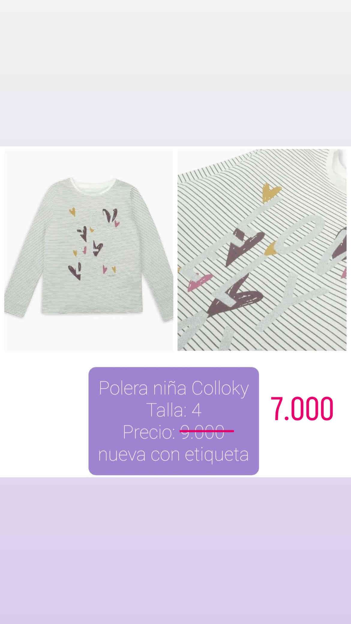 Polera niña Colloky con diseño