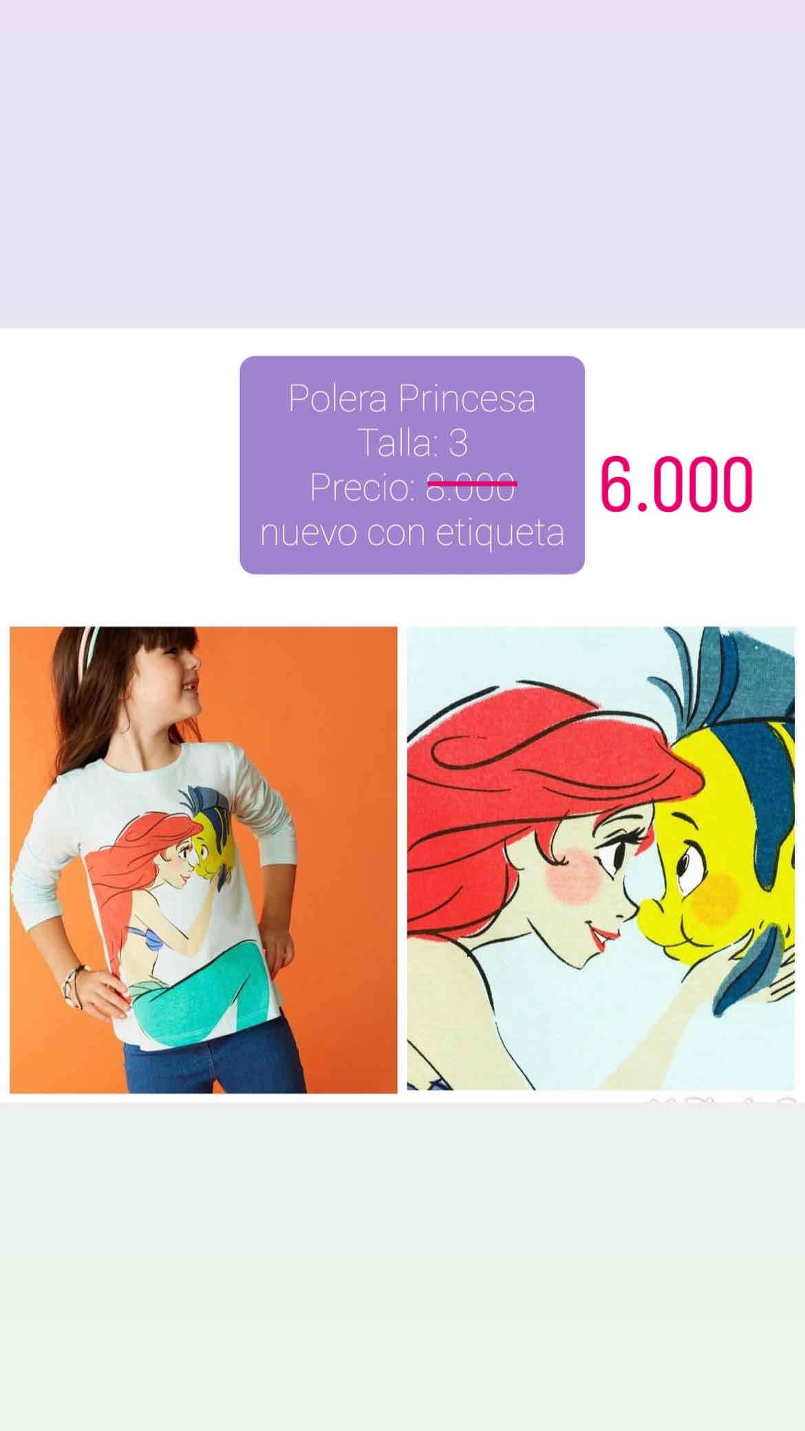 Polera Disney Ariel nueva