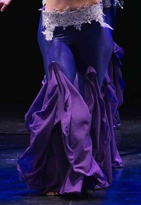 Pantalón morado danza del vientre - miniatura 2