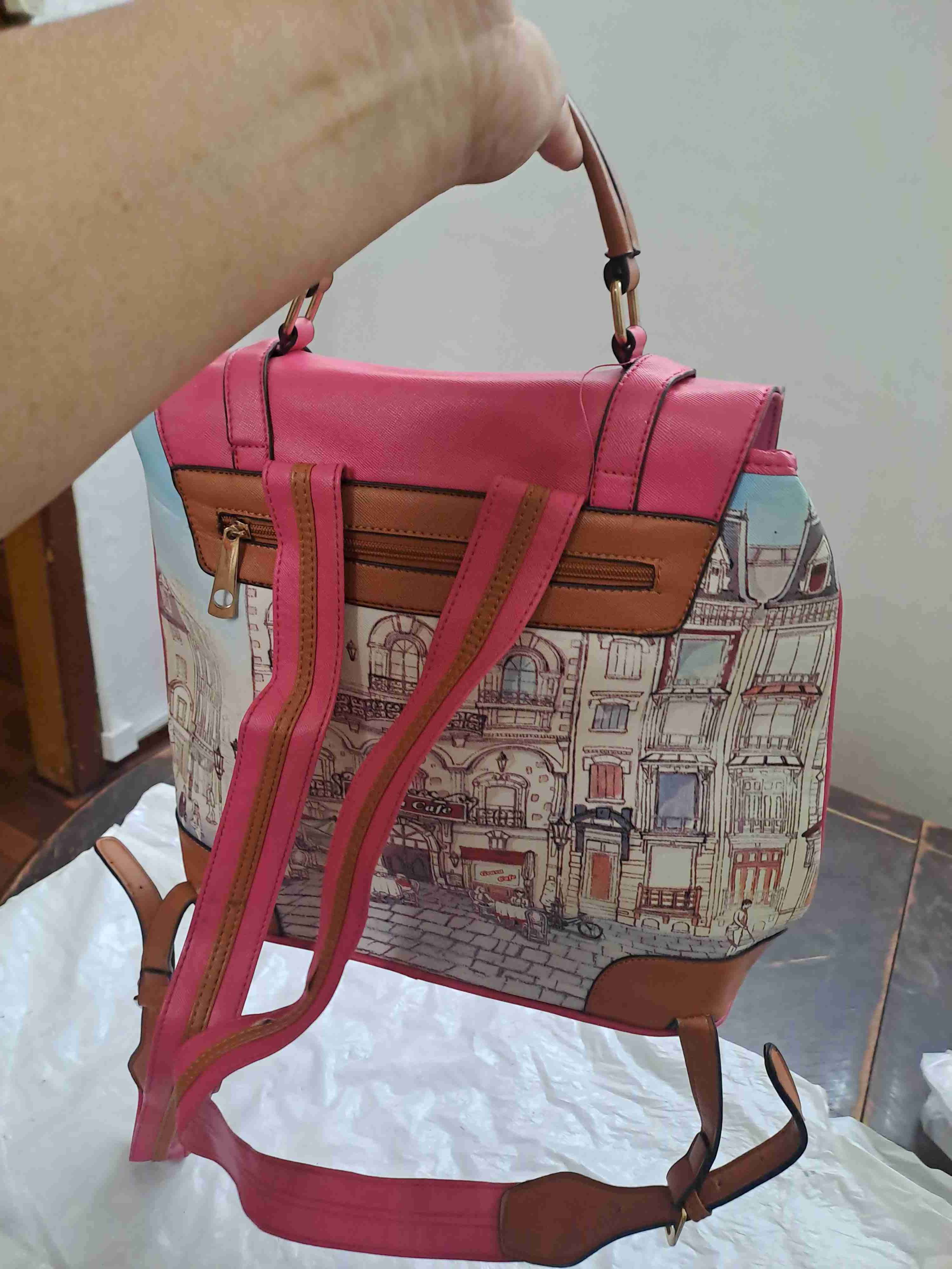 Bolso rosa con estampado urbano - miniatura 3