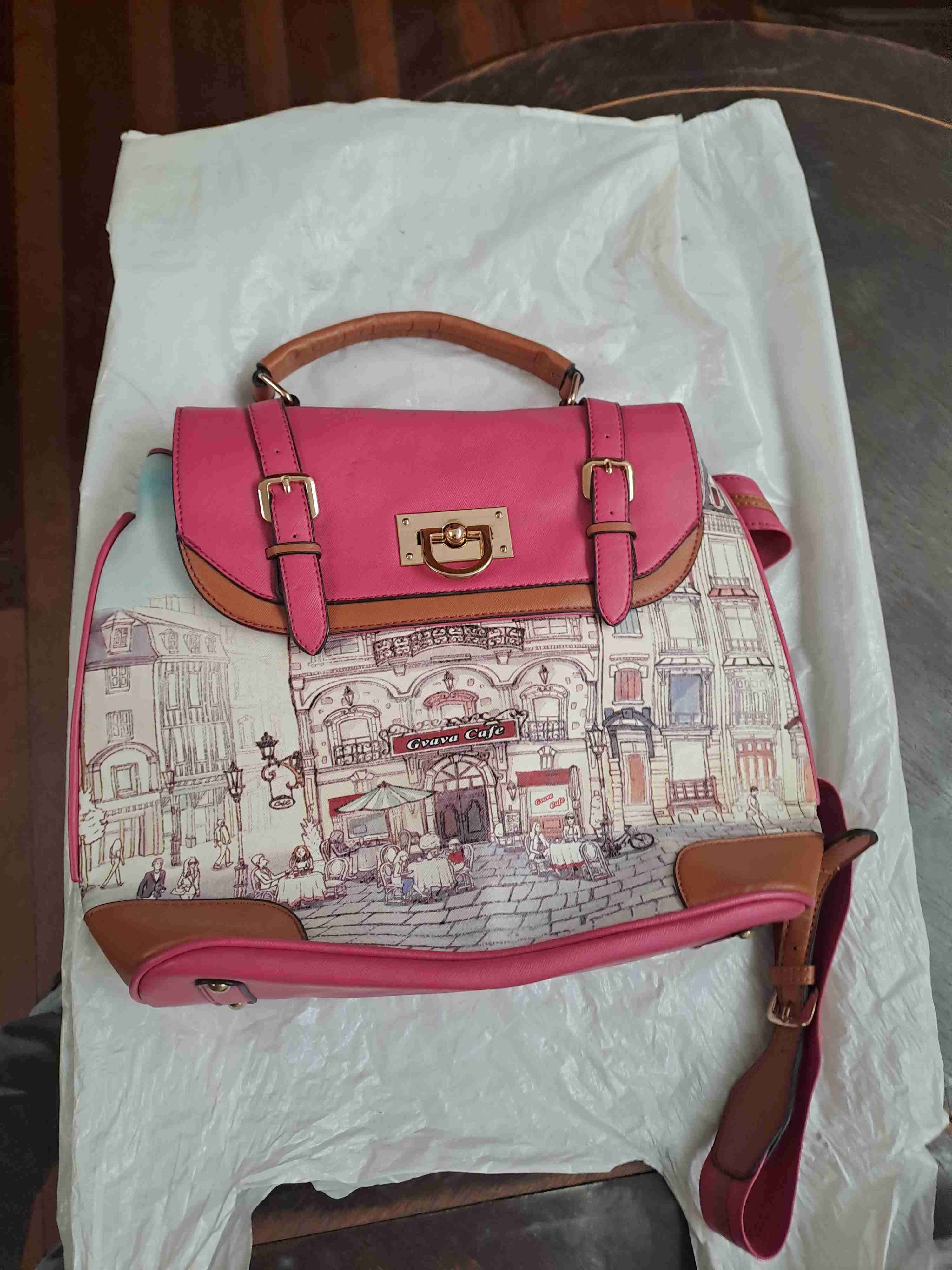 Bolso rosa con estampado urbano - miniatura 4