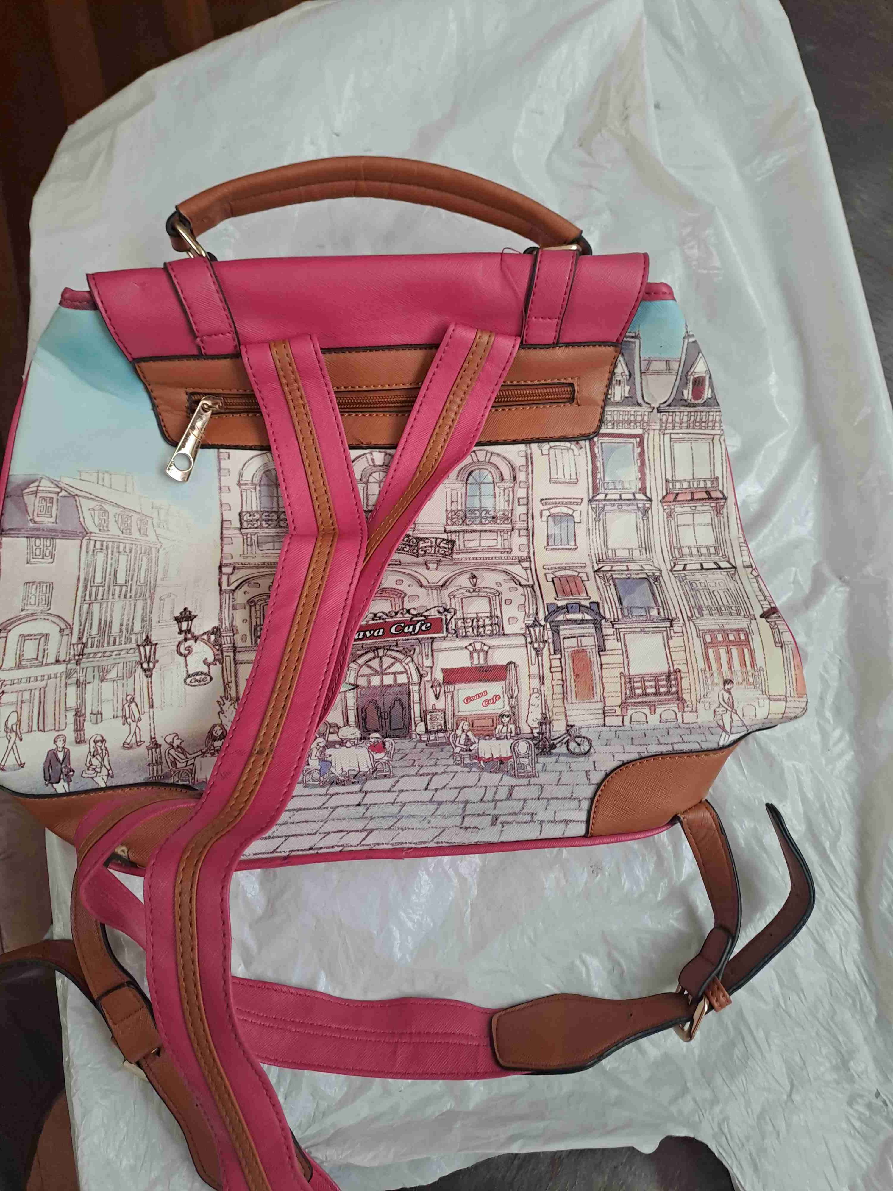 Bolso rosa con estampado urbano - miniatura 6