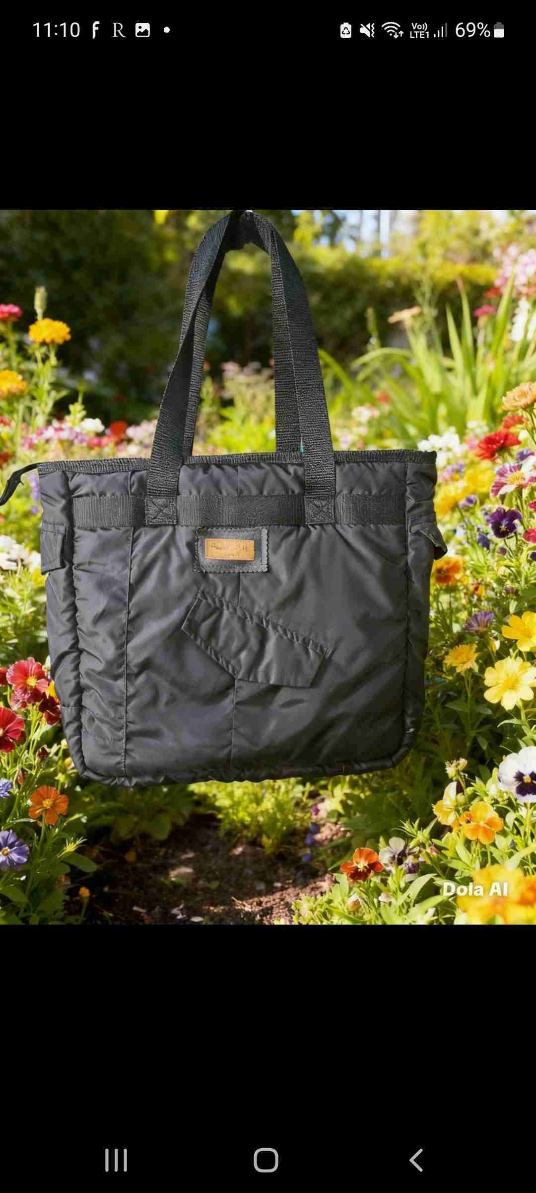 Bolso tote negro acolchado