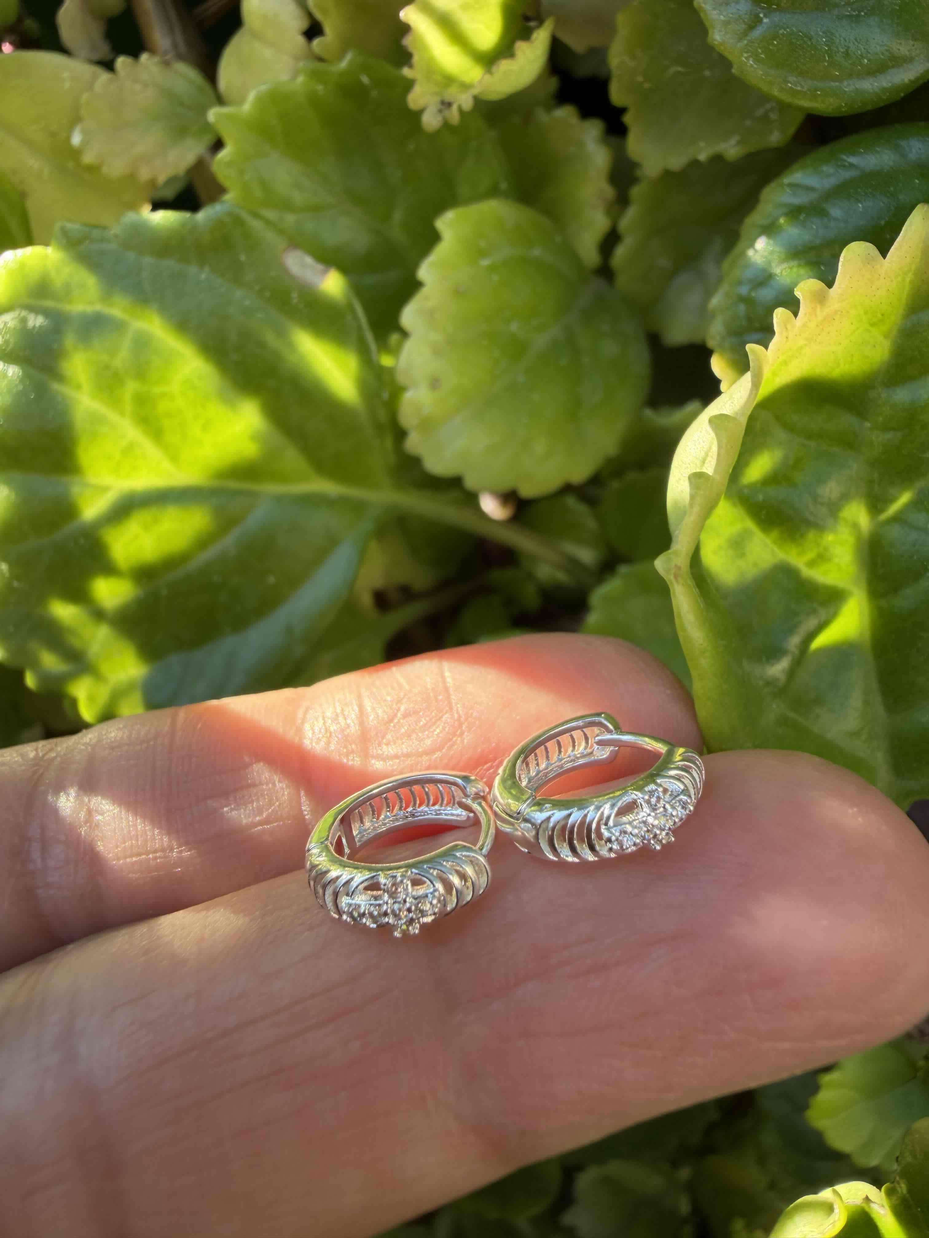 Aros de plata con circon - miniatura 2