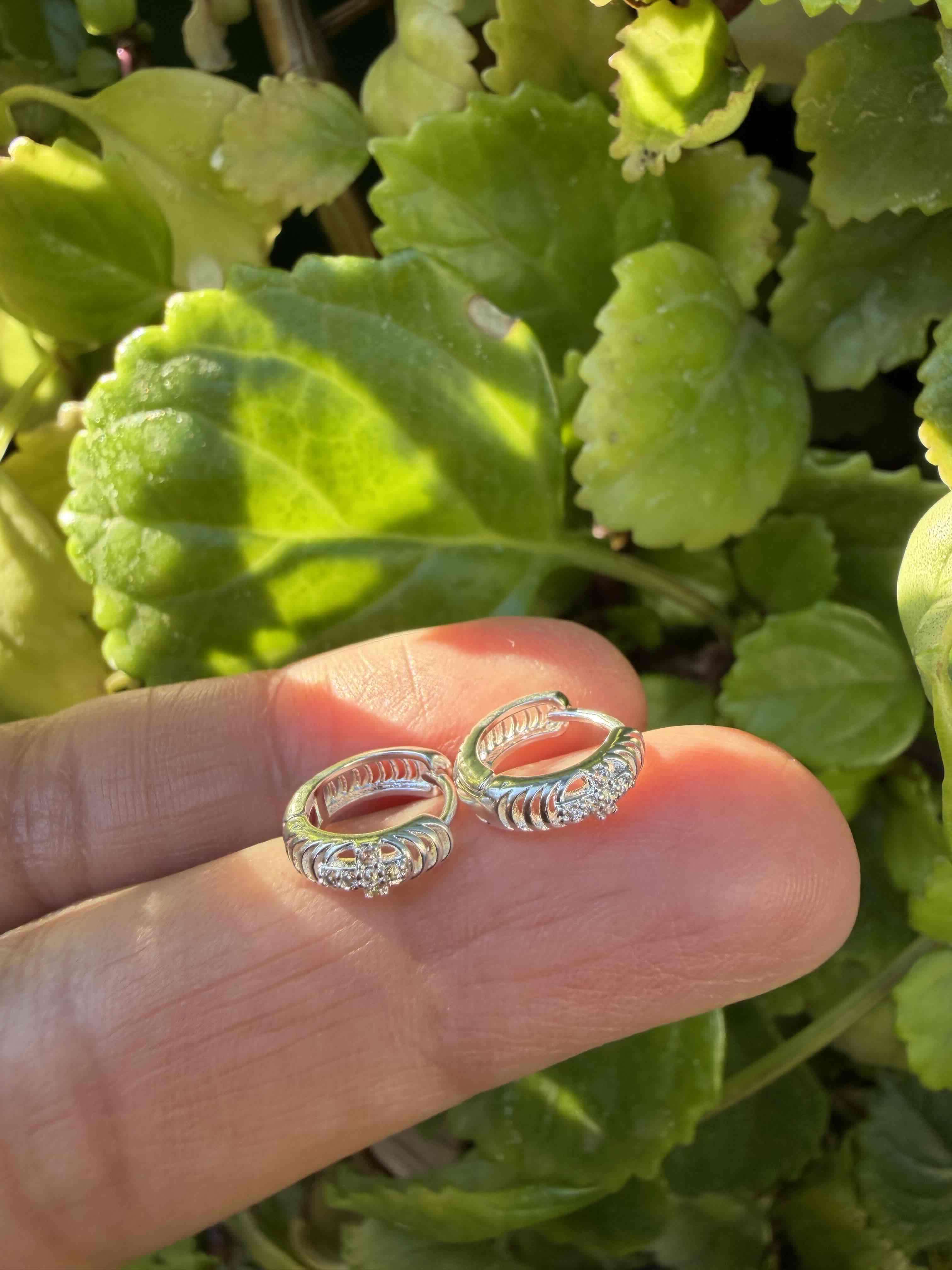 Aros de plata con circon - miniatura 3