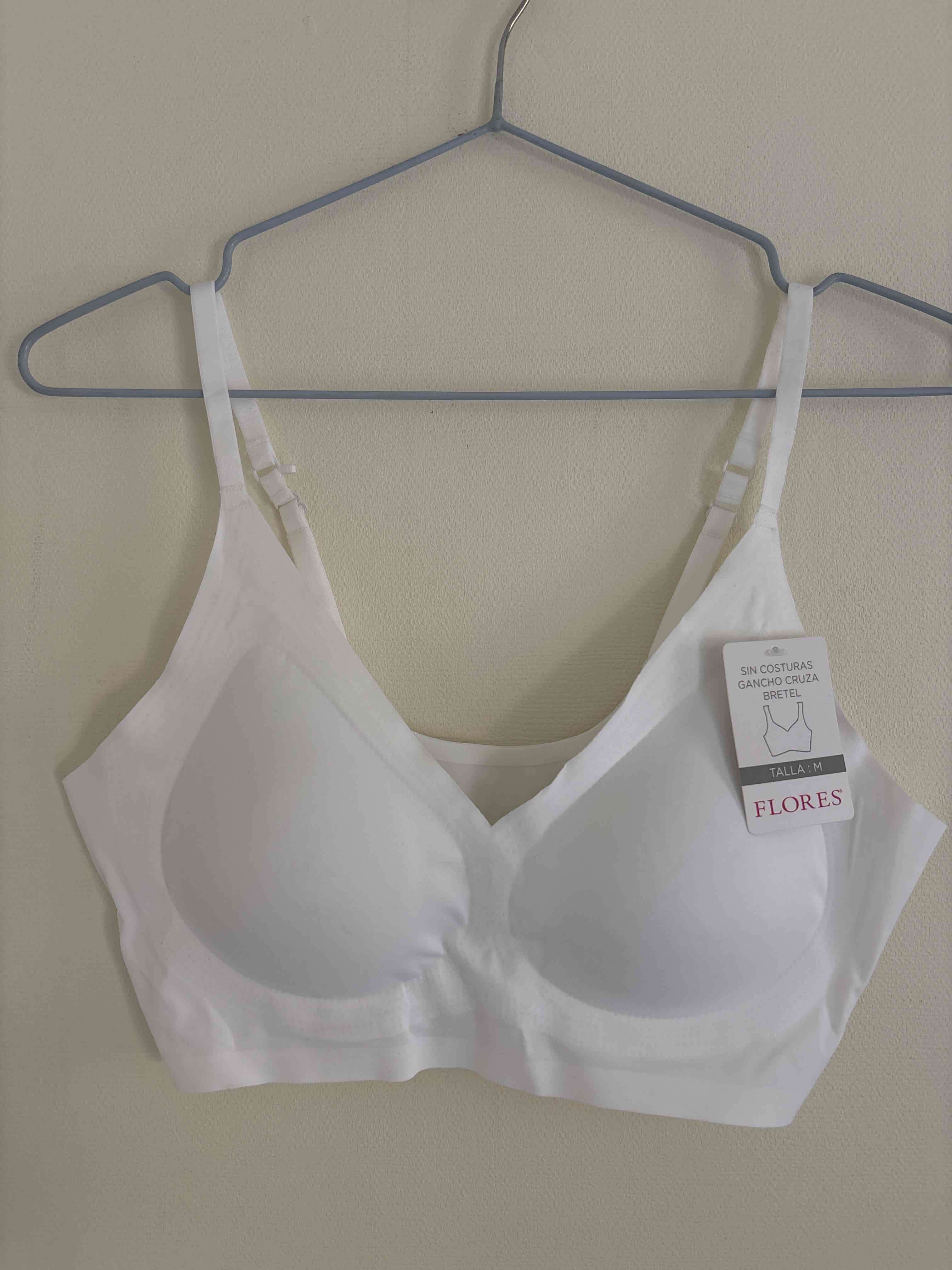 Sostén blanco flores sin costuras nuevo - 1