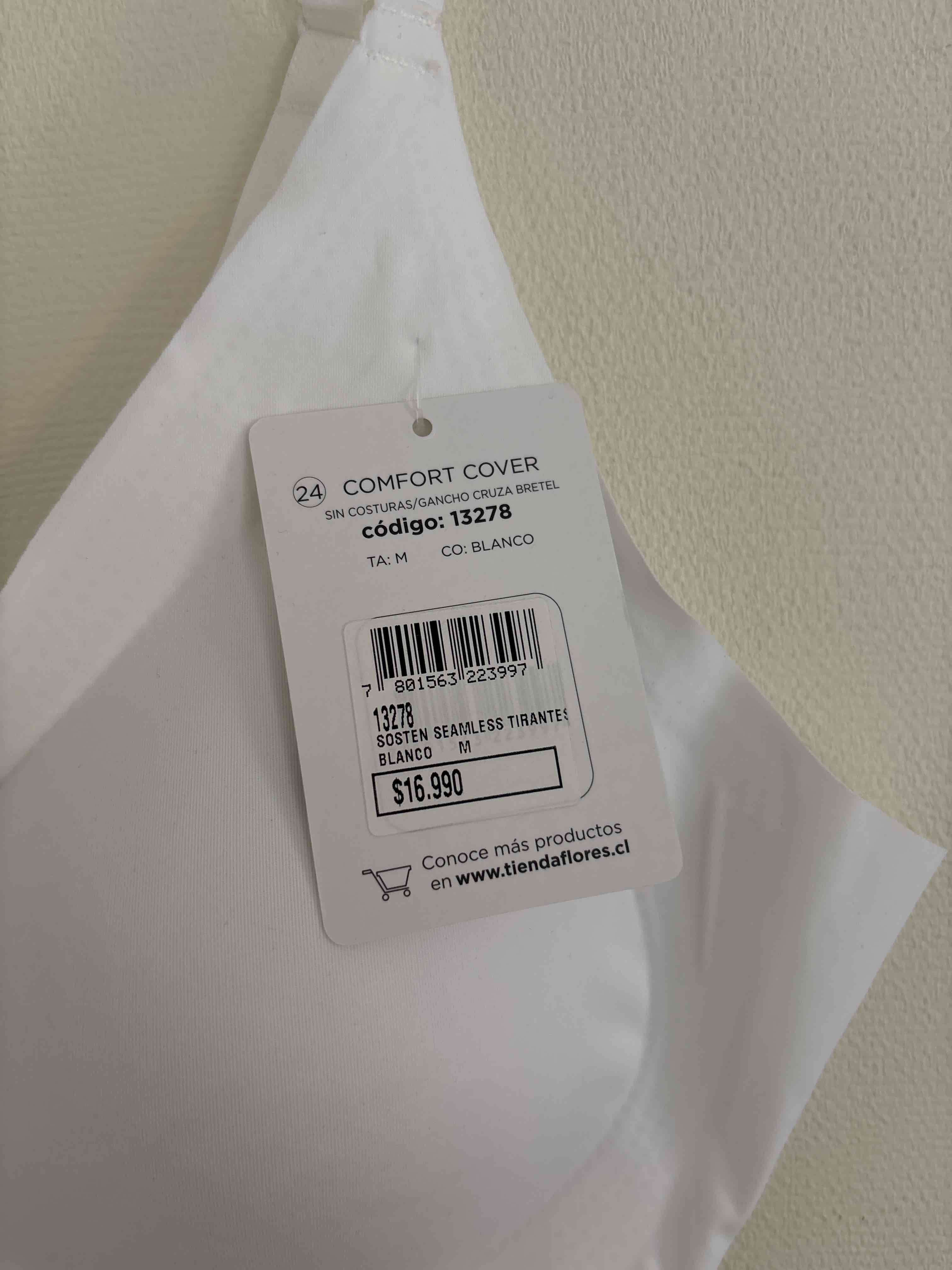 Sostén blanco flores sin costuras nuevo - 3