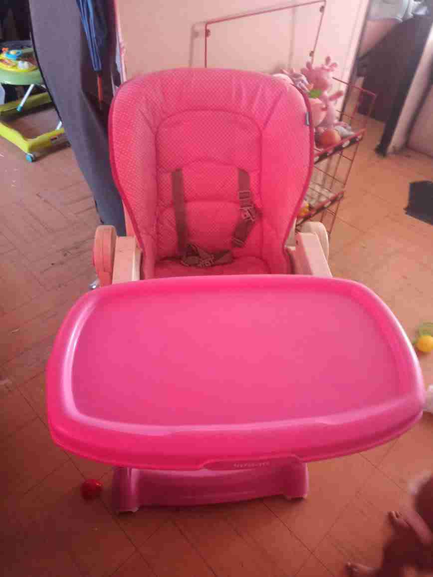 Silla de comer para bebé rosa - 1