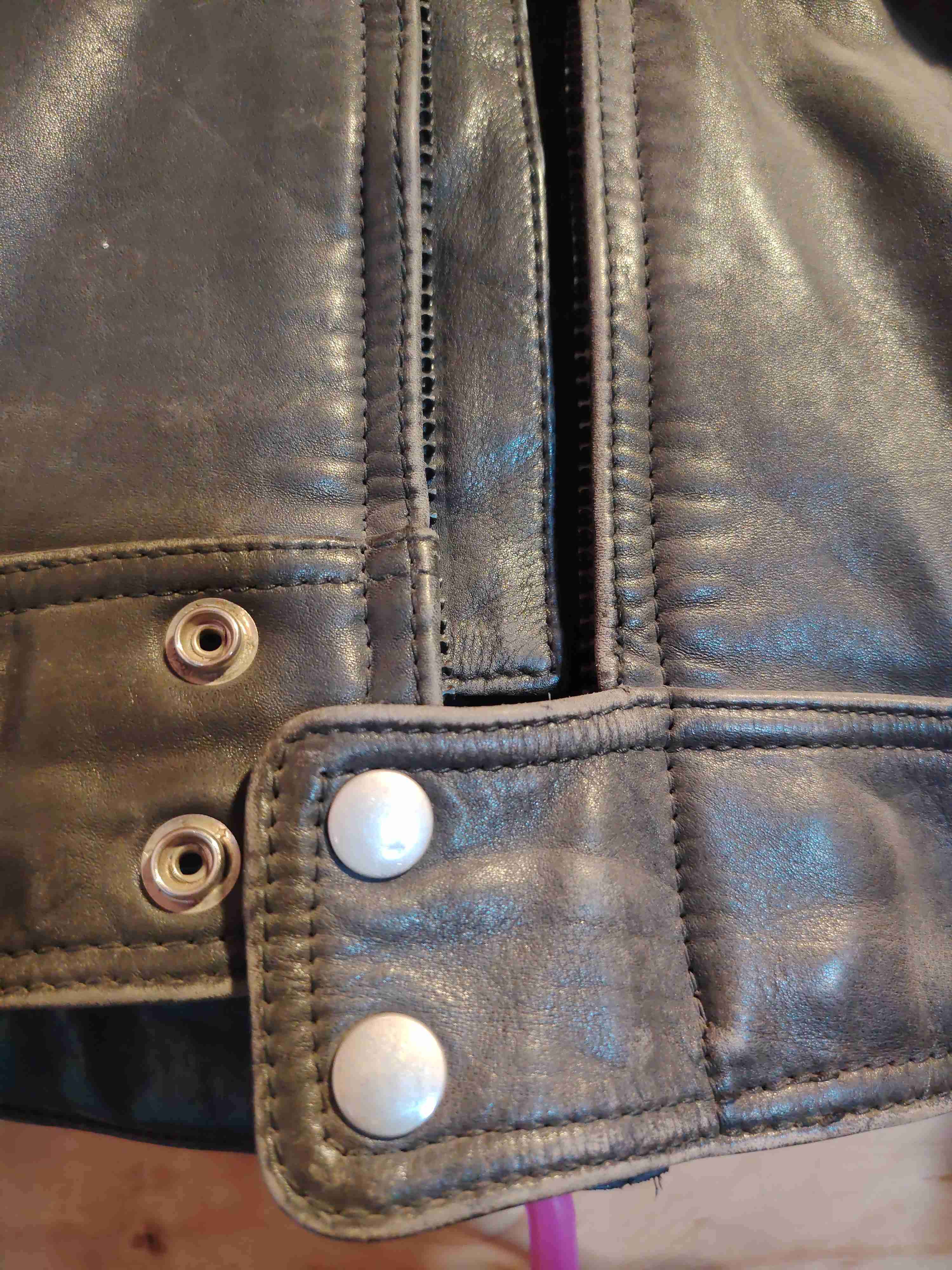 Chaqueta de cuero moto vintage - 3