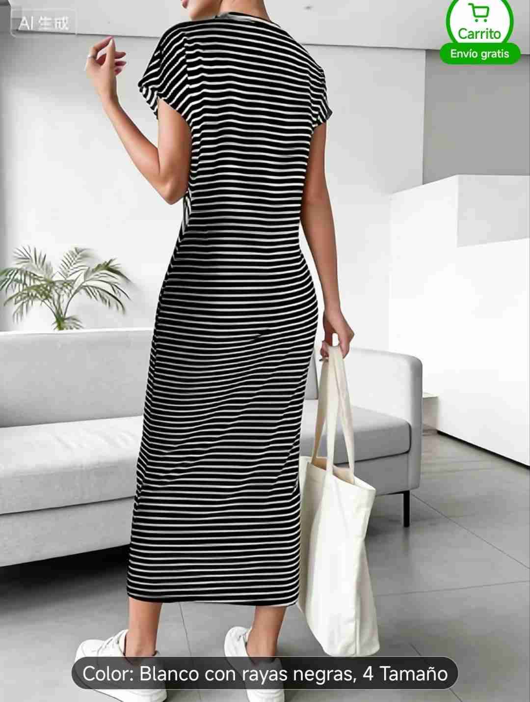 Vestido rayado blanco y negro - 2