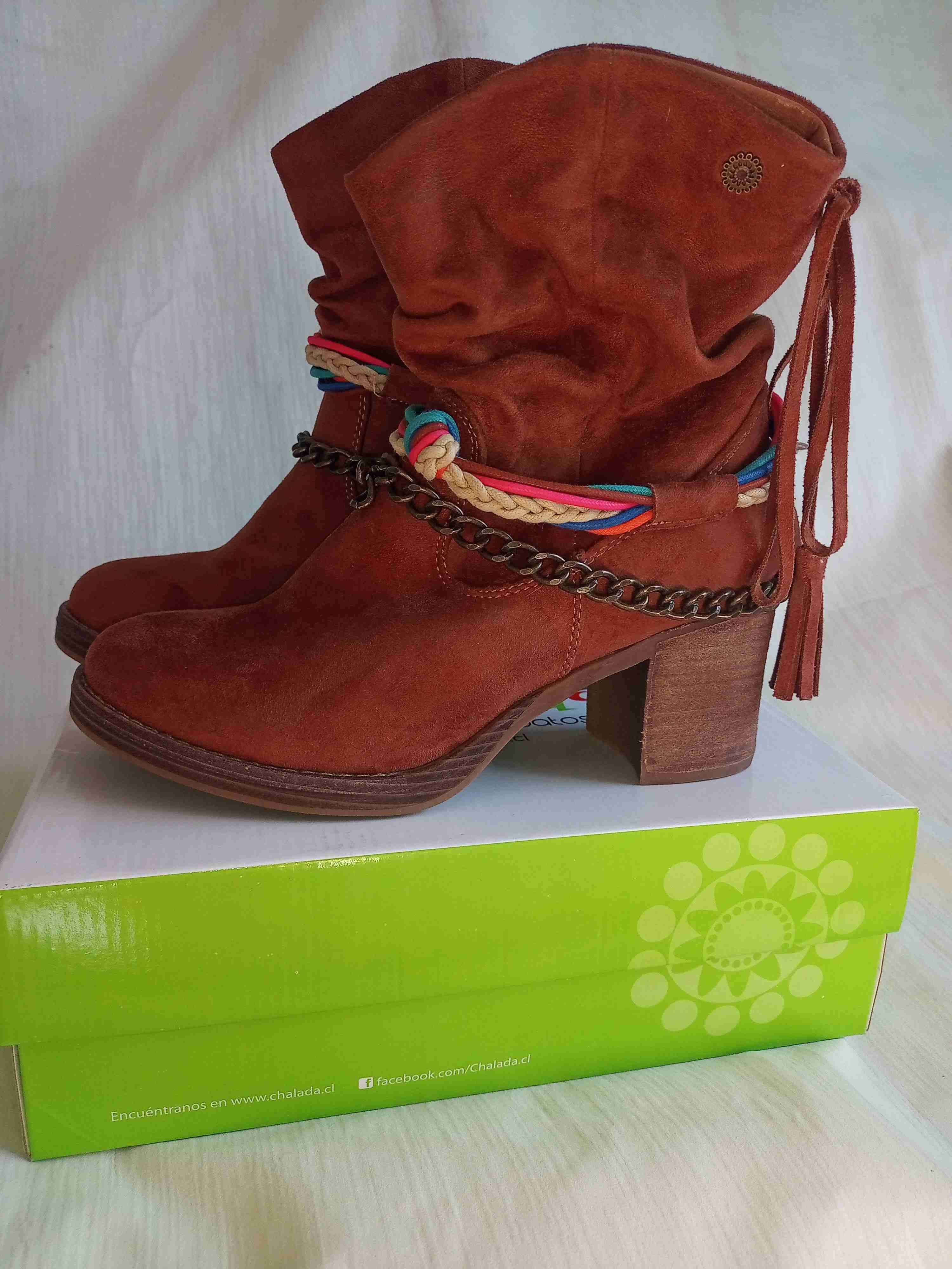 Botines café con flecos - miniatura 4