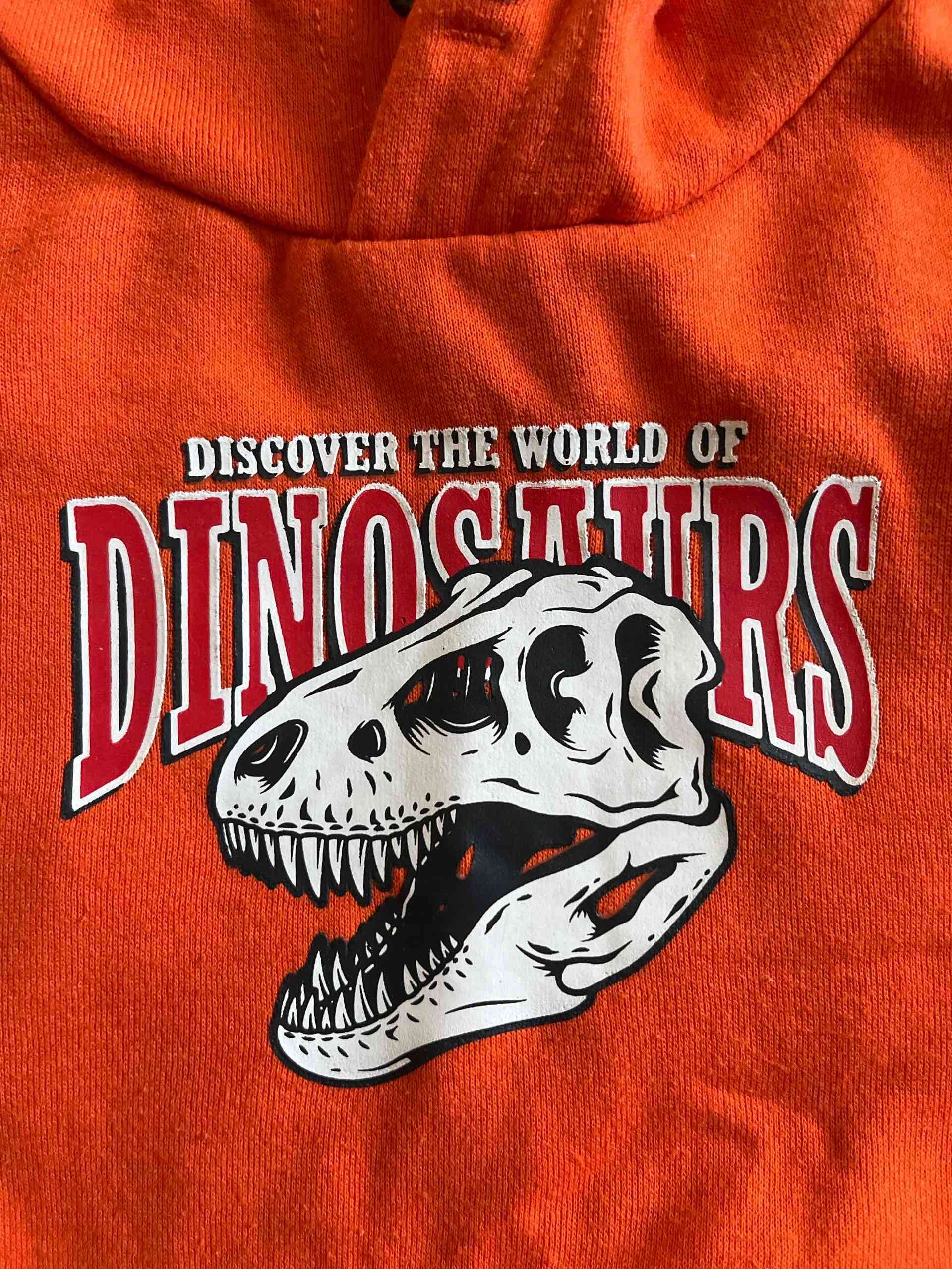 Polerón naranja con capucha de dinosaurios - miniatura 3