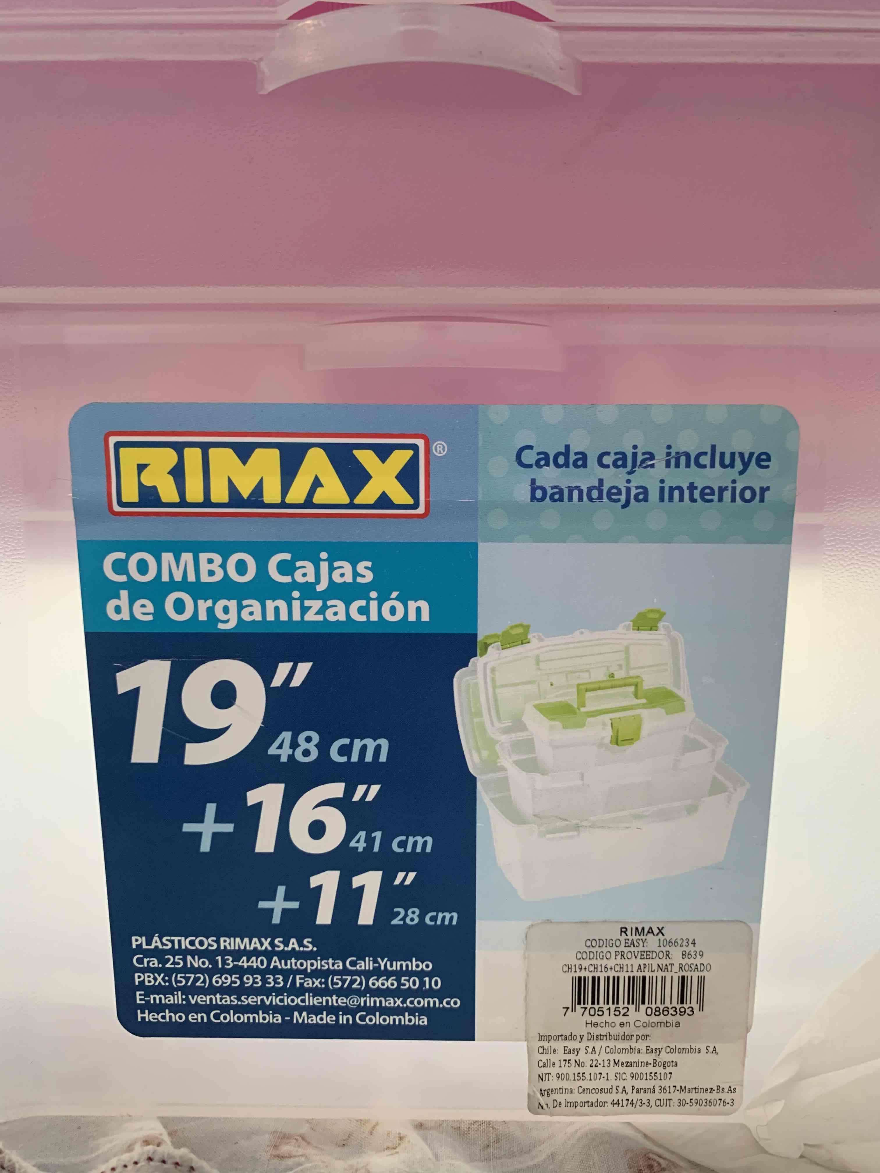 Set de cajas organizadoras transparente/ rosado - 4